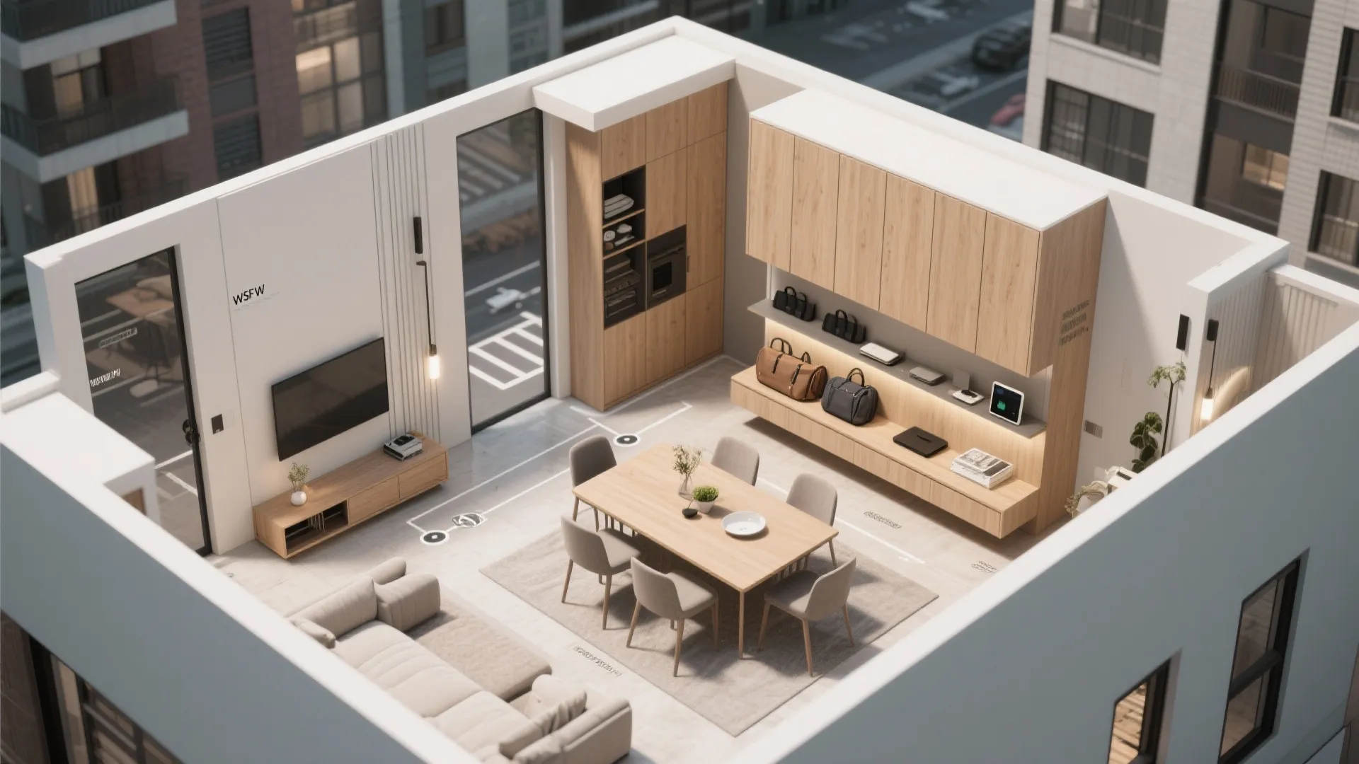 Minimalist Storage Zoning for Living–Dining