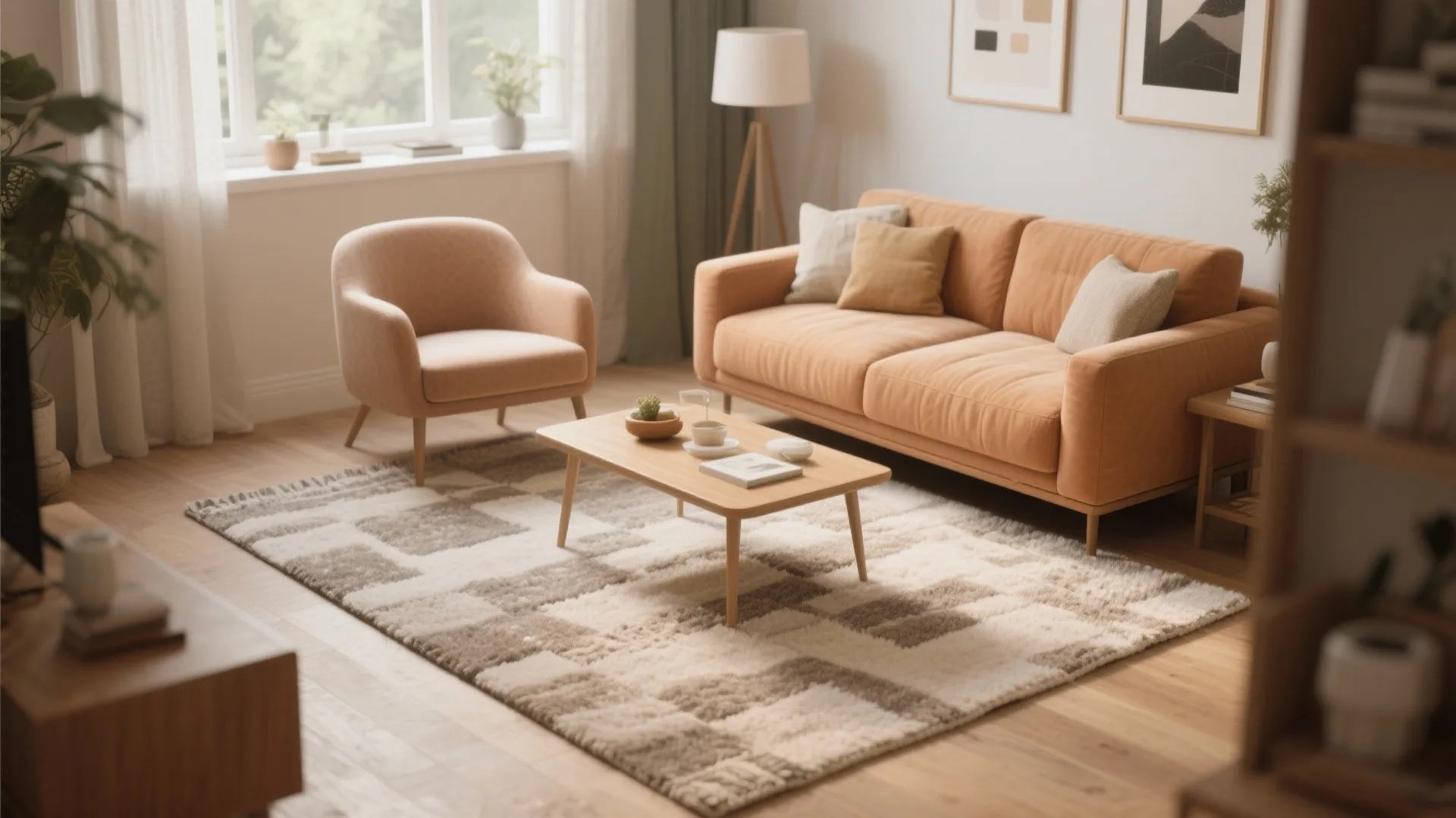 Area rug to anchor the seating arrangement