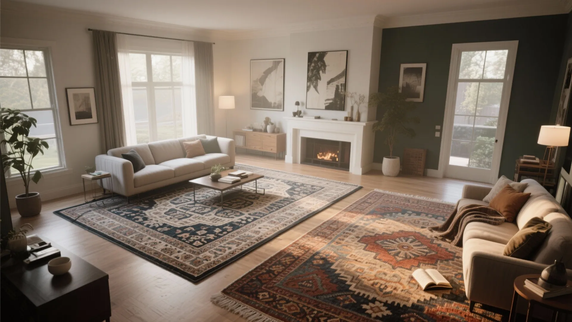 1. Define Zones with Area Rugs