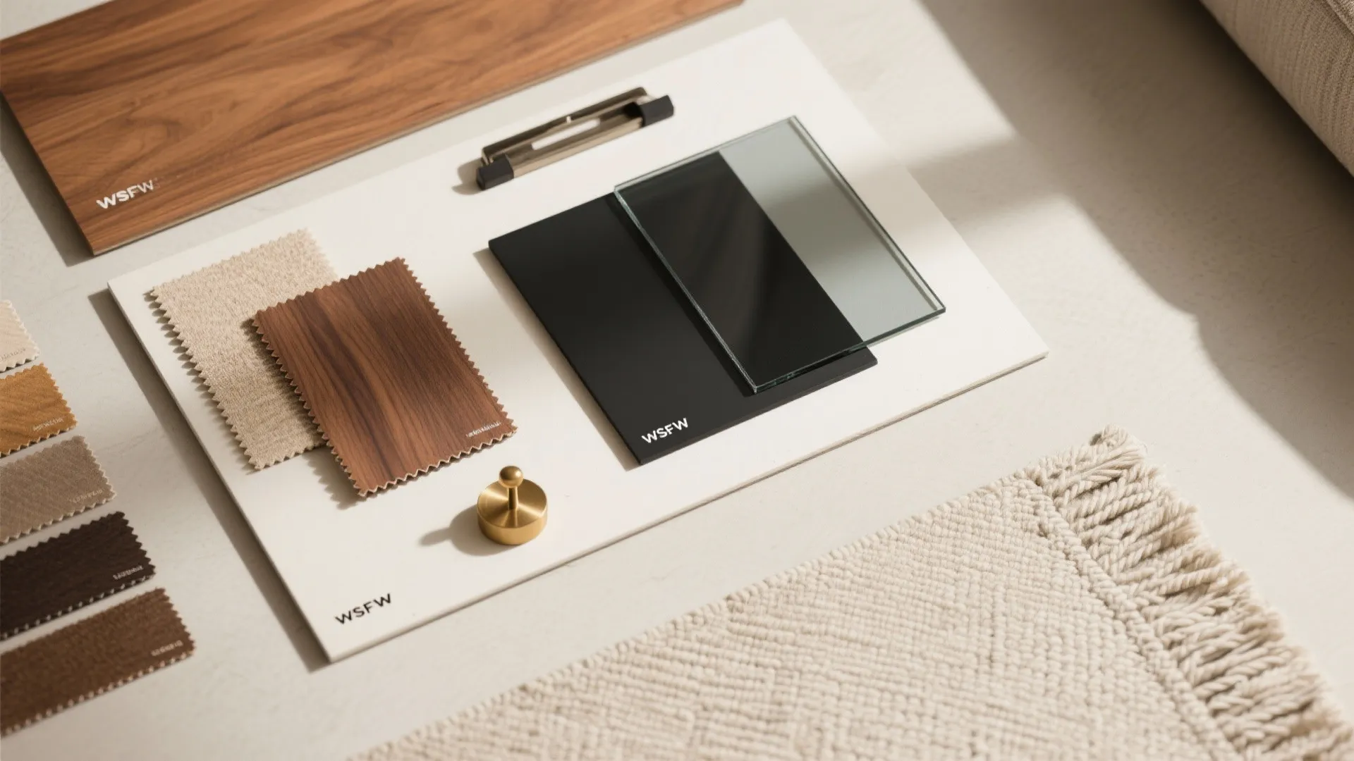 Warm wood rounds for texture and calm