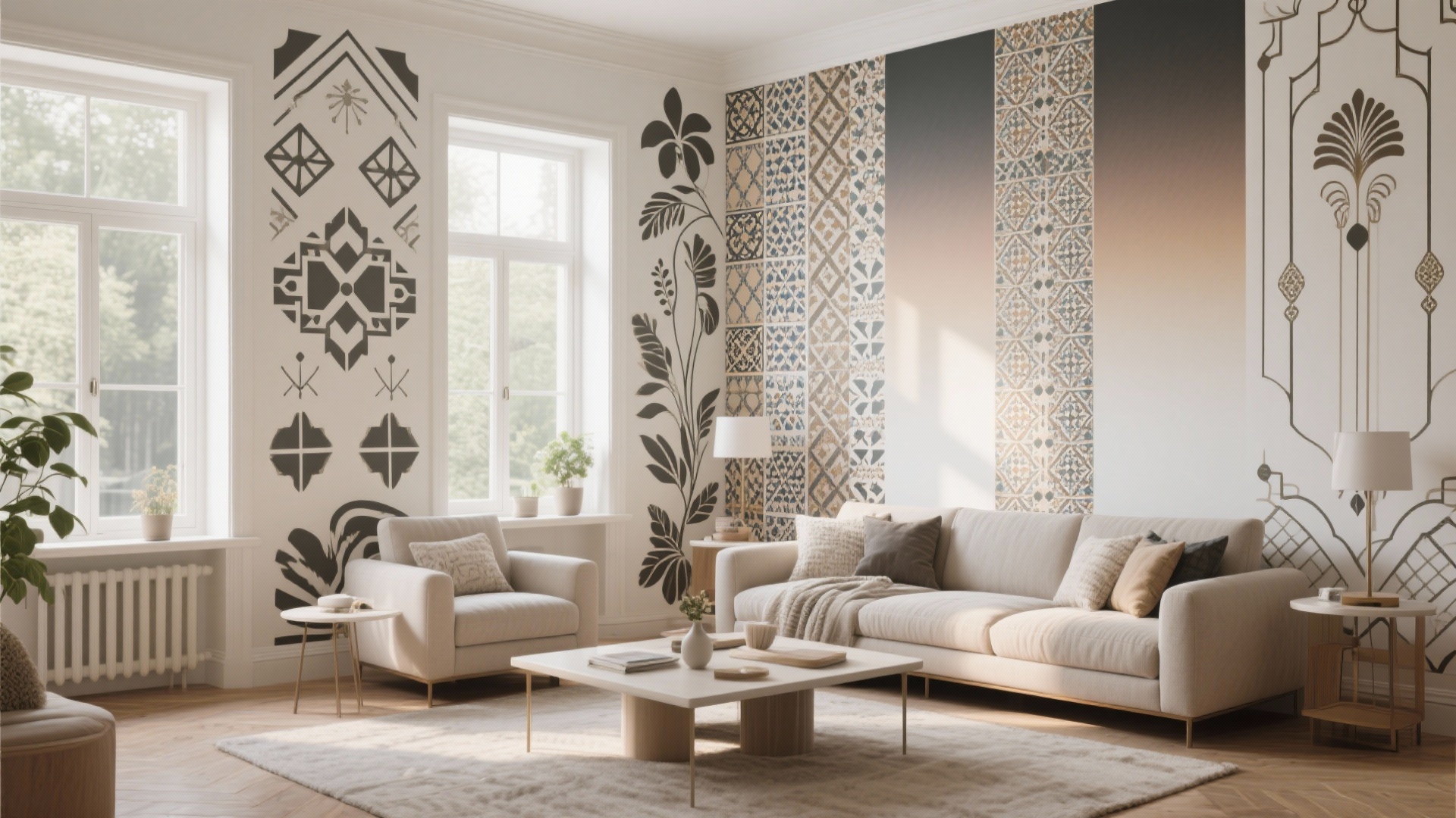 5 Wall Stencil Ideas for Your Living Room