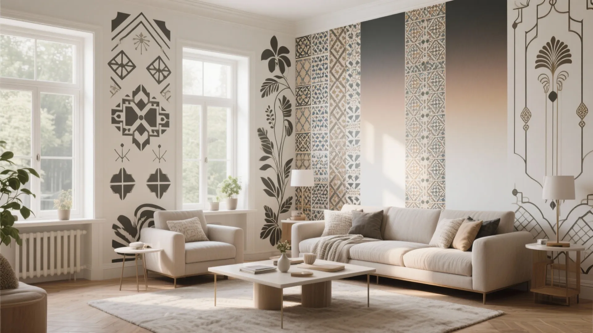 5 Wall Stencil Ideas for a Stunning Living Room: Creative stencil designs to transform your living room walls with style and personality