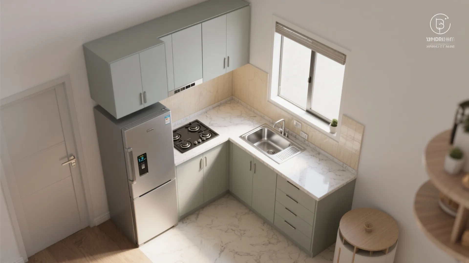 L-Shaped Small Kitchen Layout