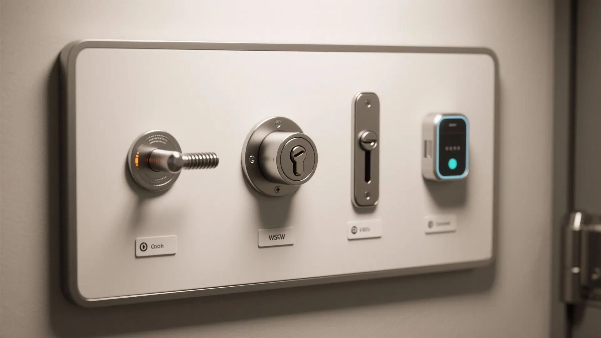 Panel displaying a variety of stall lock types for comparison and FAQ reference