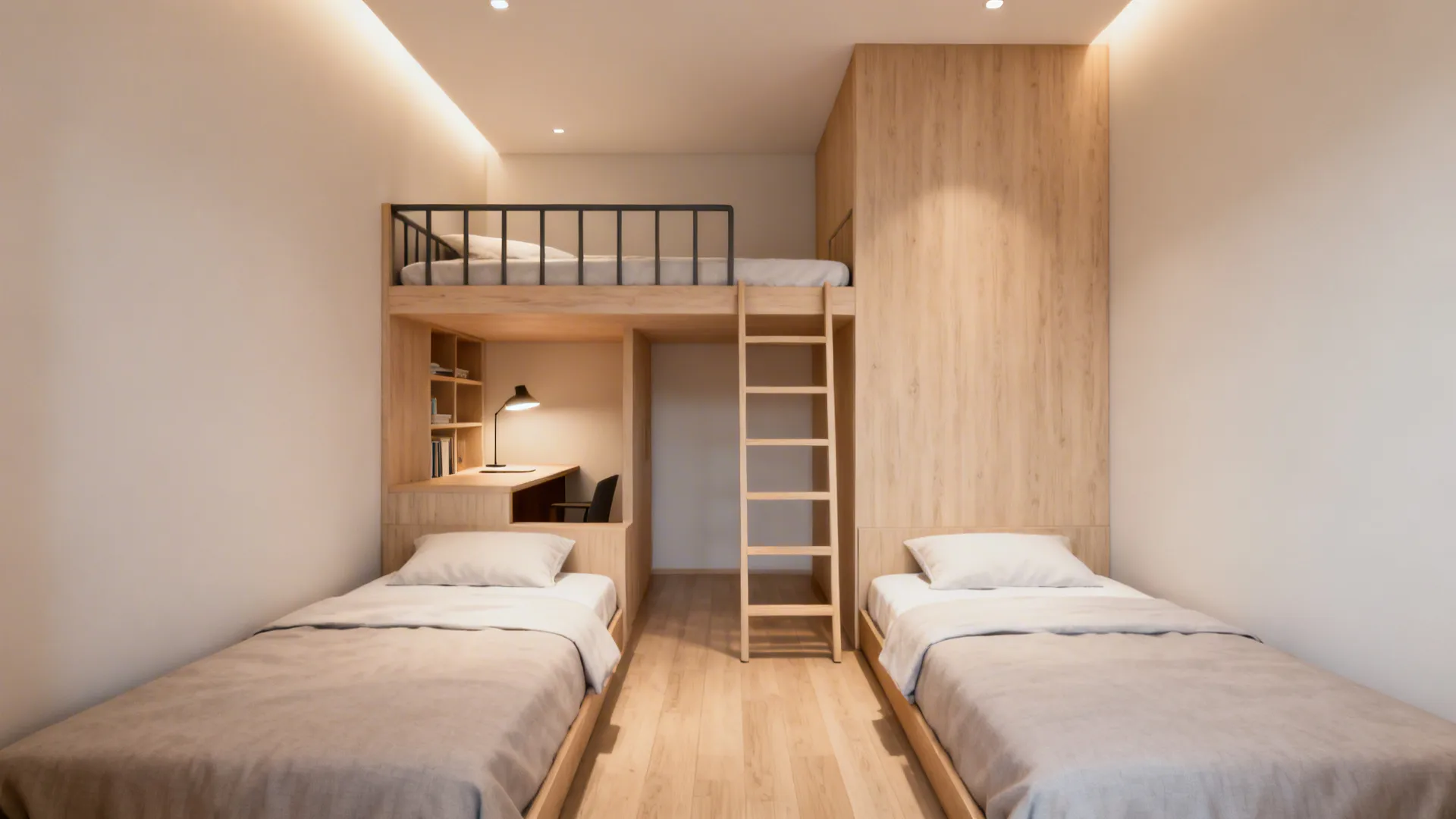 2. Loft bed + two standard beds