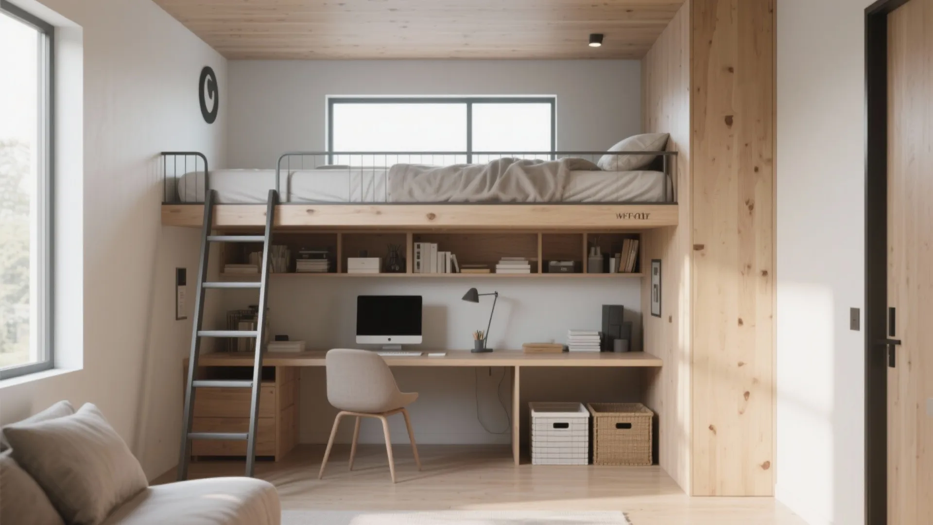 2. Loft beds: reclaim floor space underneath