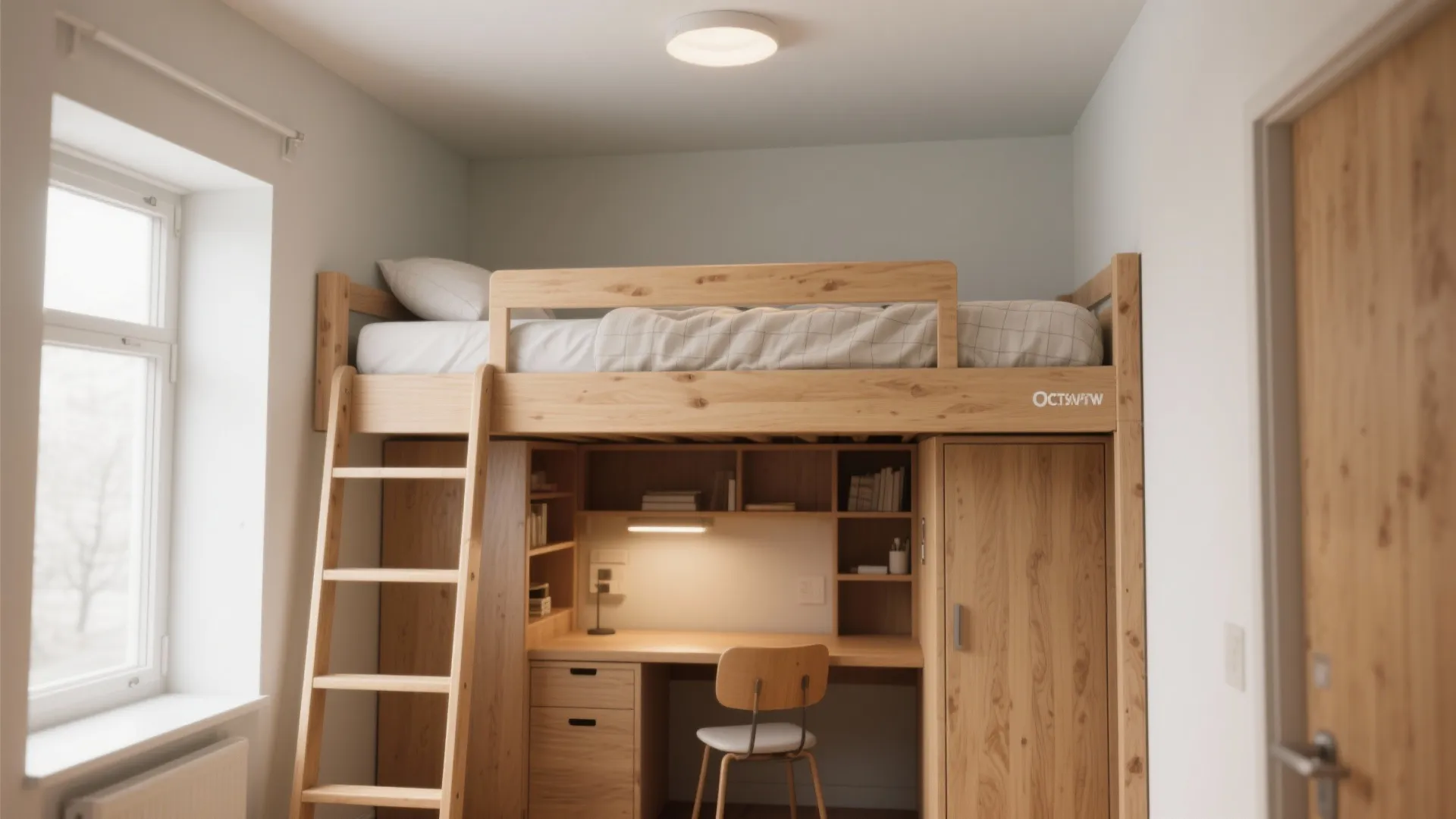 4. Loft bed with integrated desk