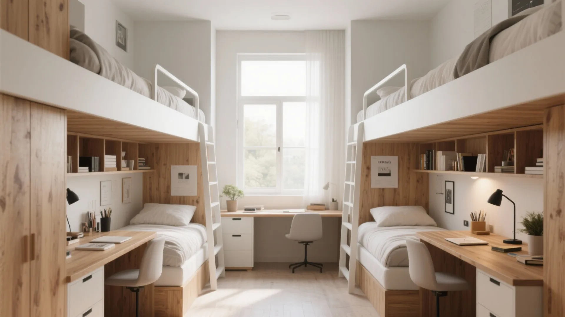 Idea 2: Loft Beds with Desk Combos