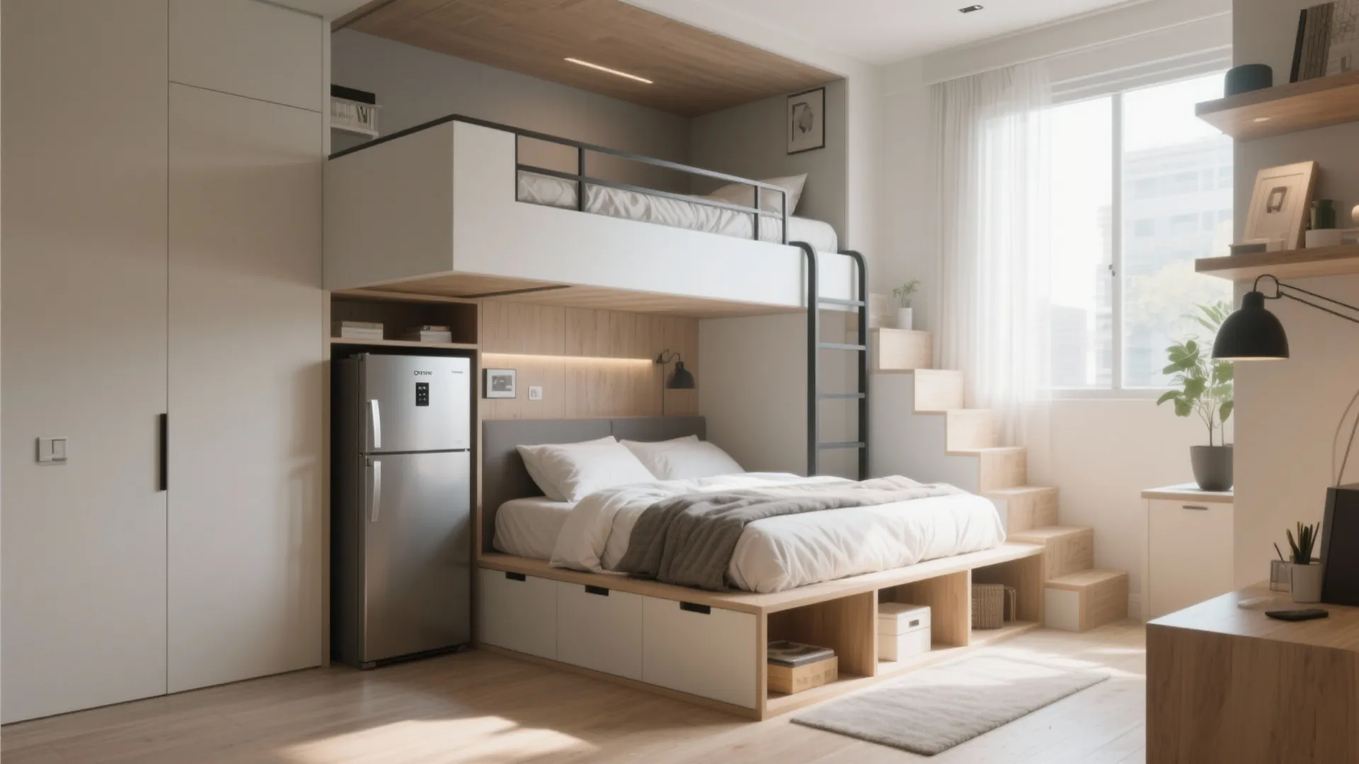 9. Loft Bed Underneath