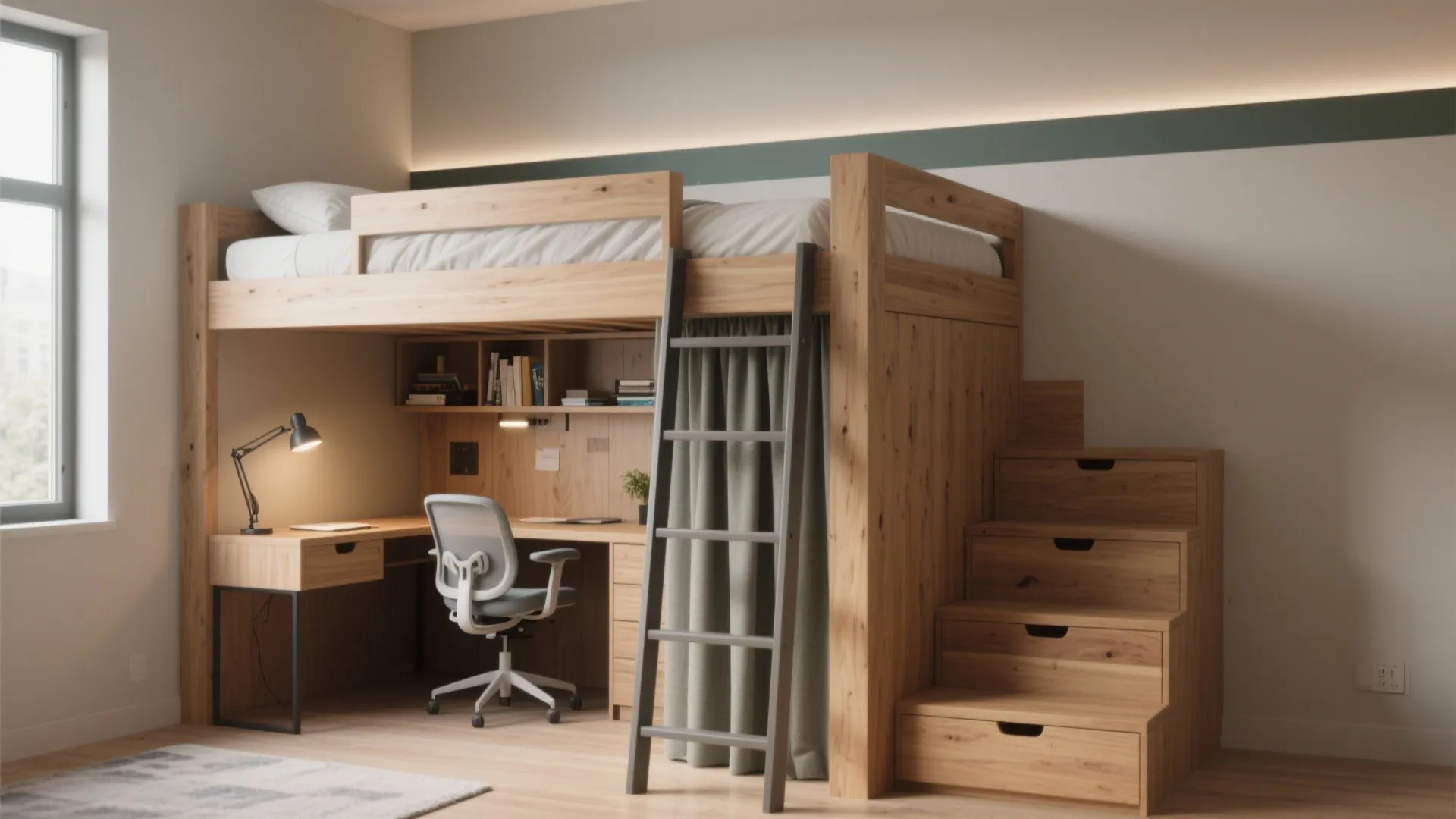 1. Loft bed with multi-use base