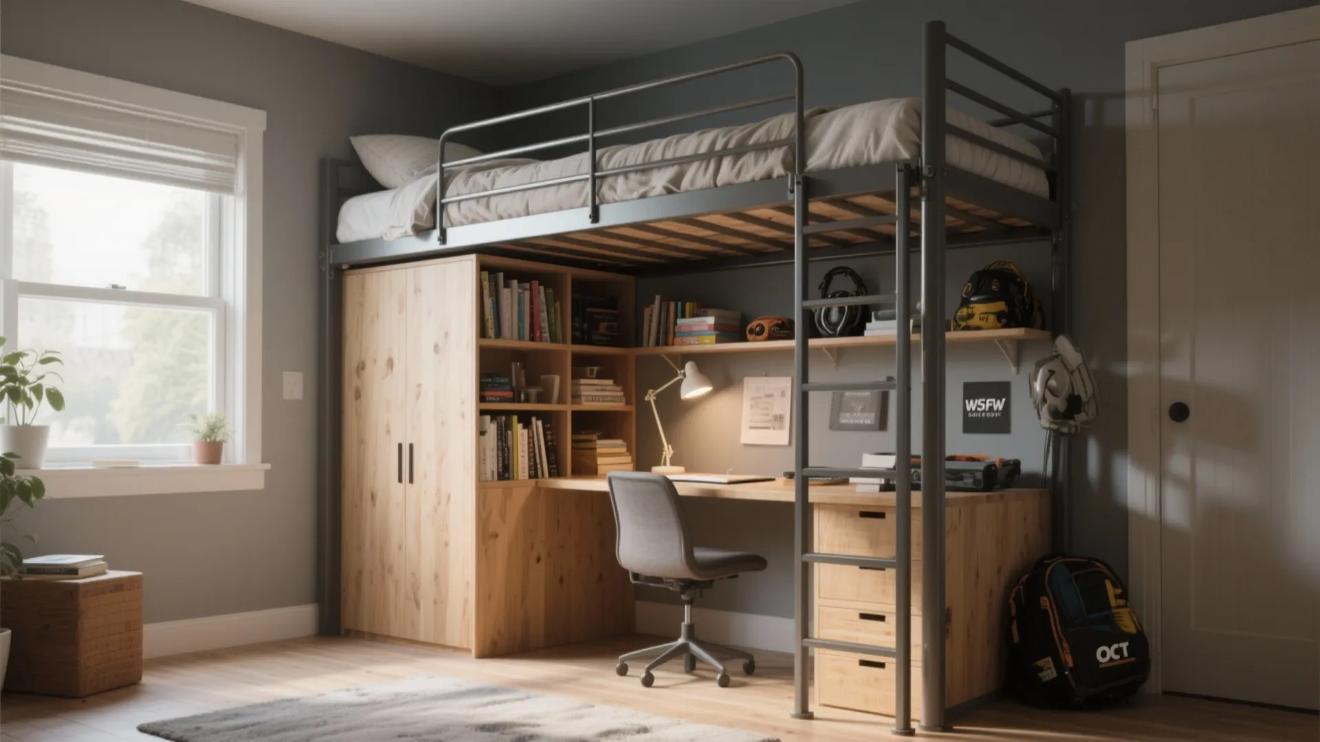 1. Loft bed with study nook