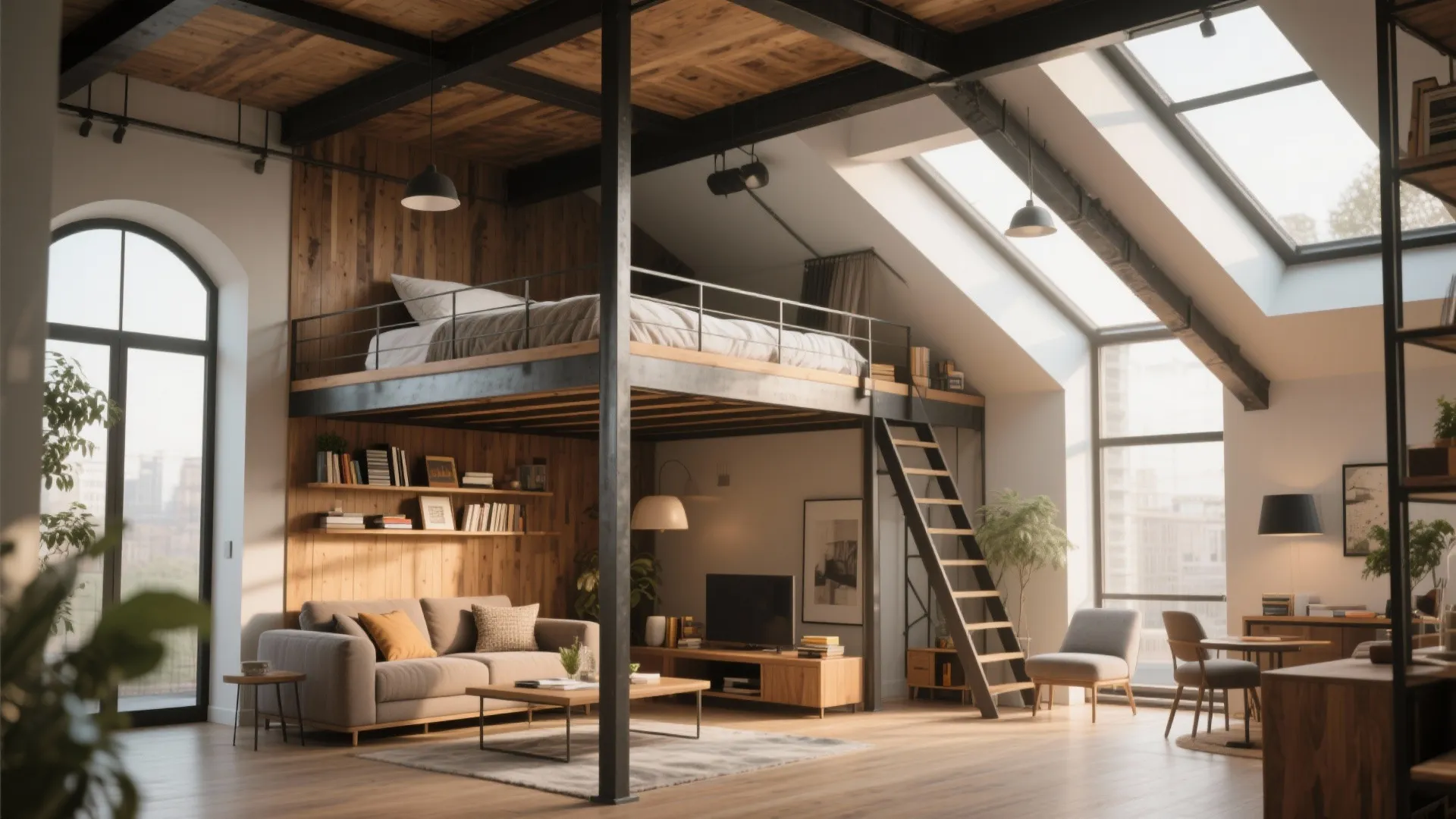 Loft Bed Over the Seating Area