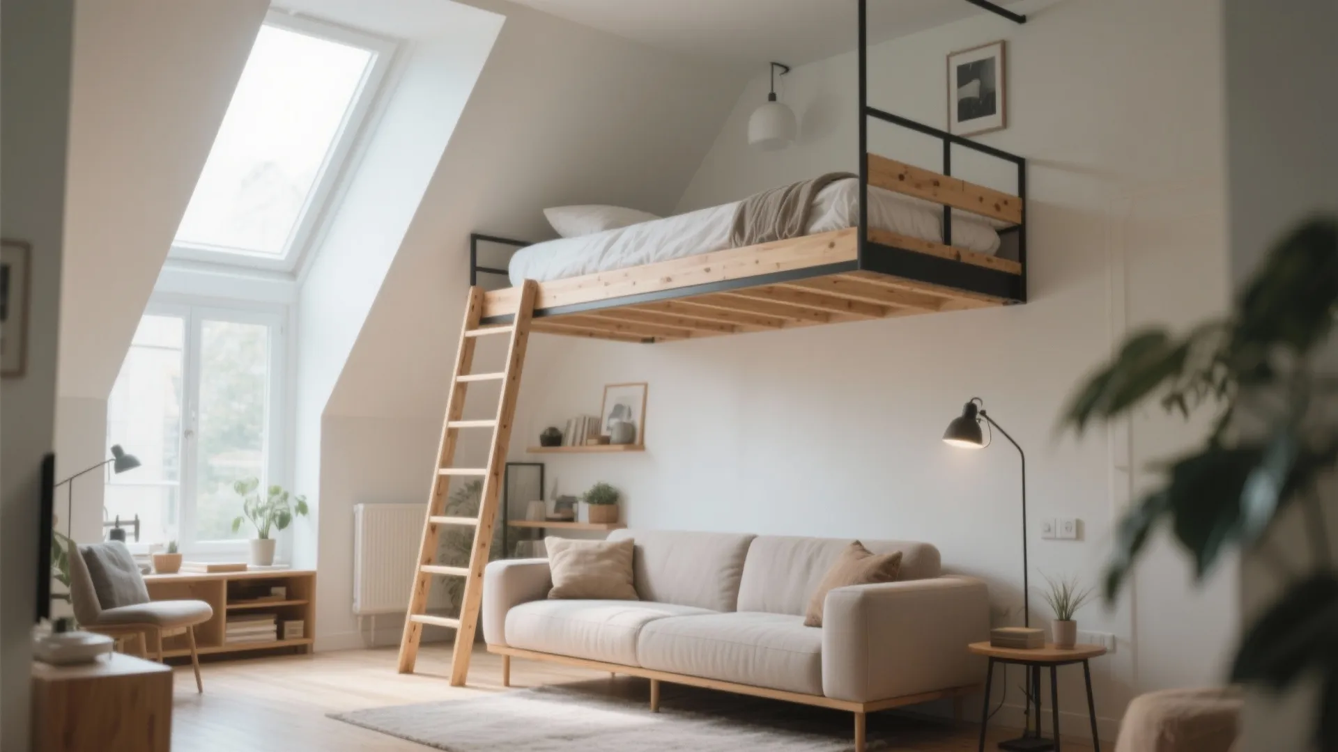 4. Loft Bed Over Sofa