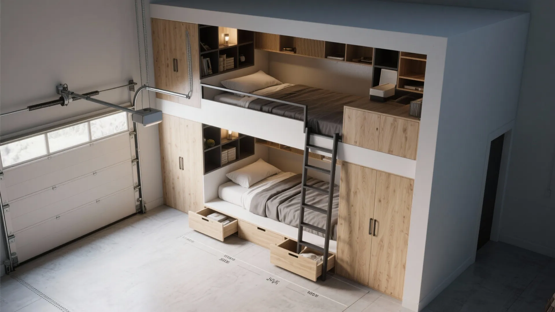 3. Go Vertical: Loft Bed + Storage