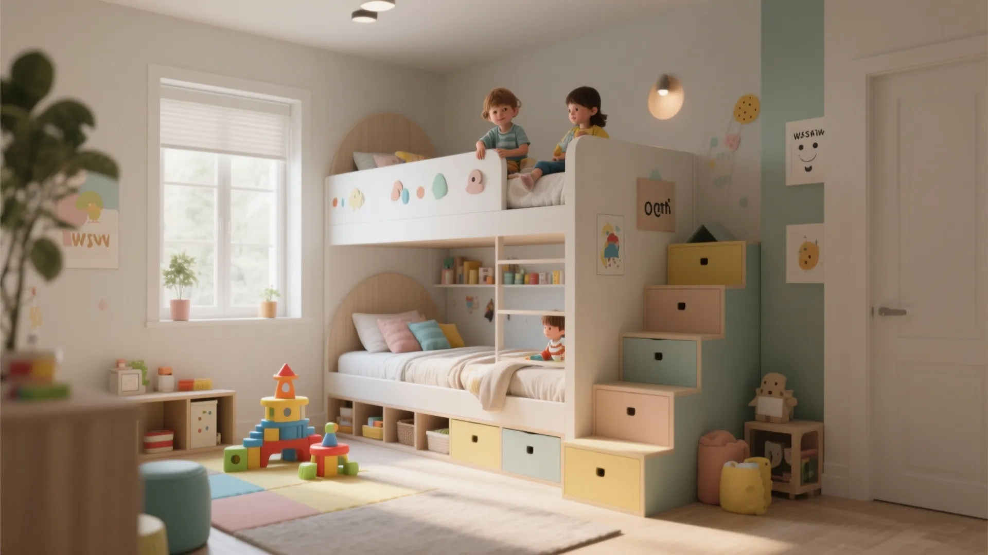 7. Loft Bed with Play Area Underneath