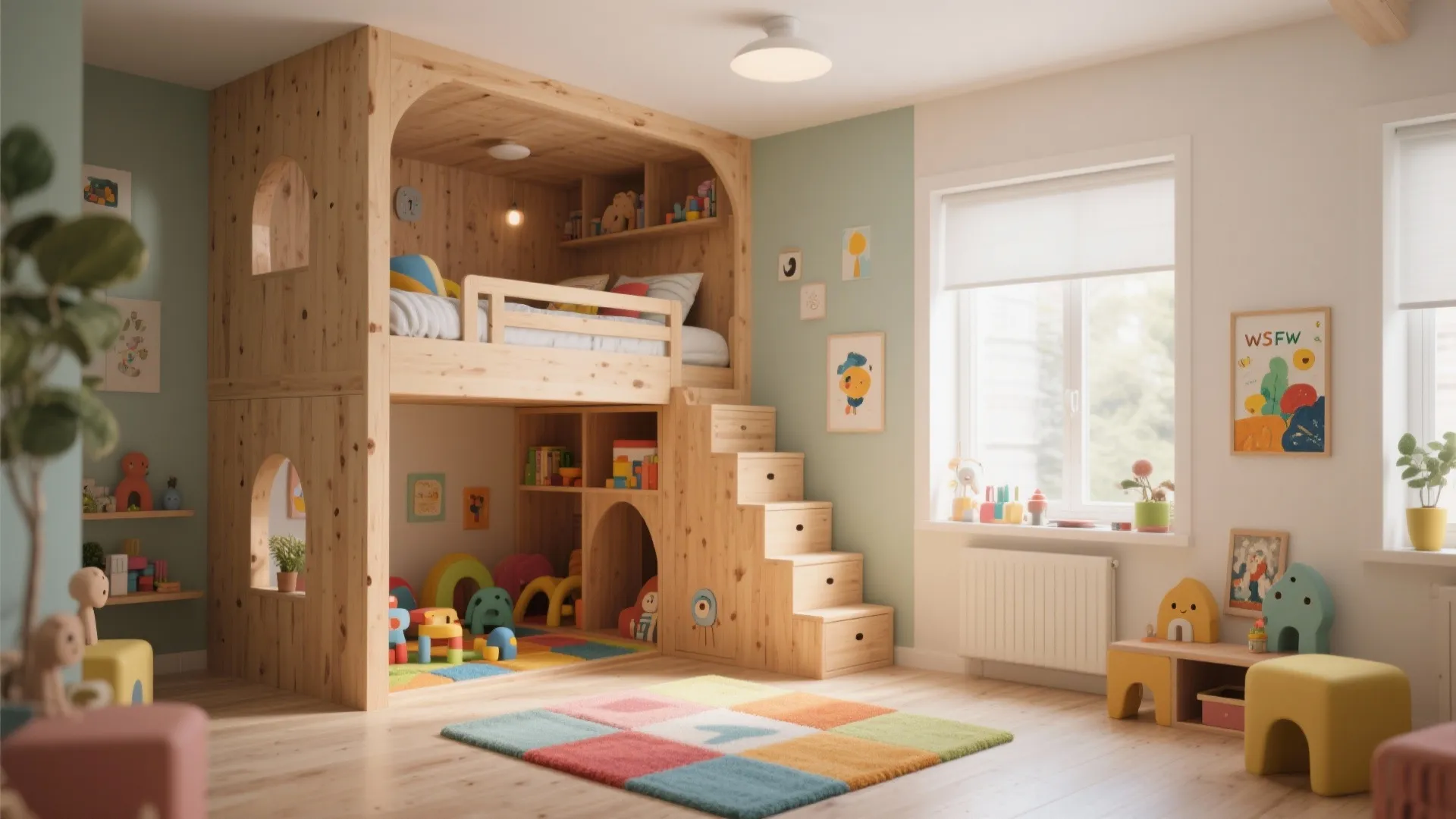 1. Loft Beds with Secret Play Zones