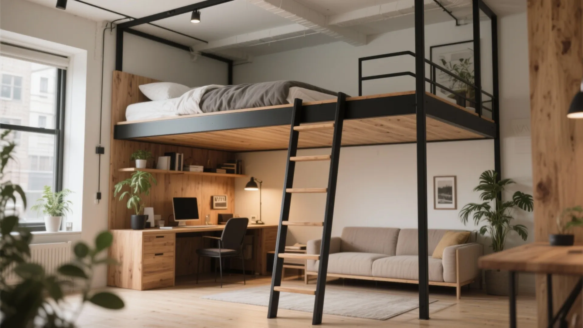 2. Loft bed to double your footprint