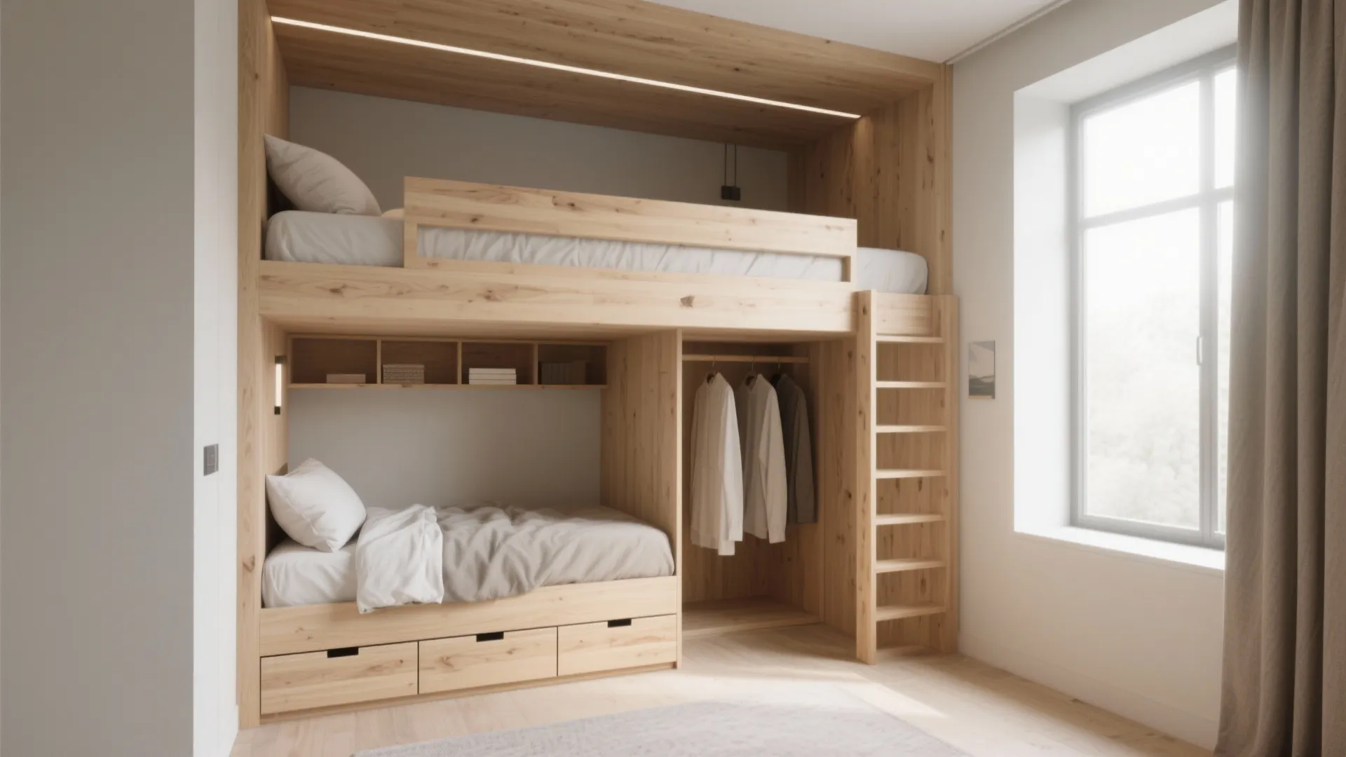 2. Loft Bed Over Storage