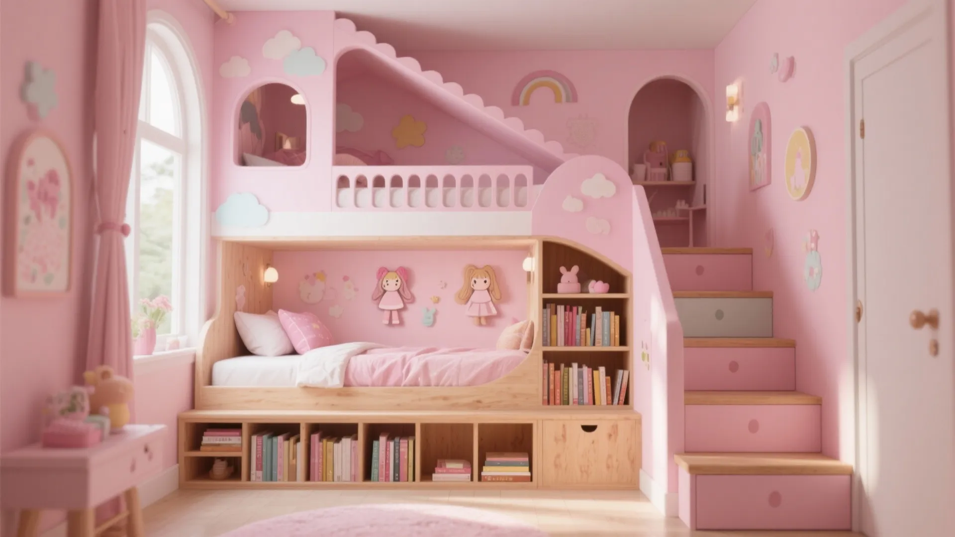 Whimsical Loft Bed with Storage