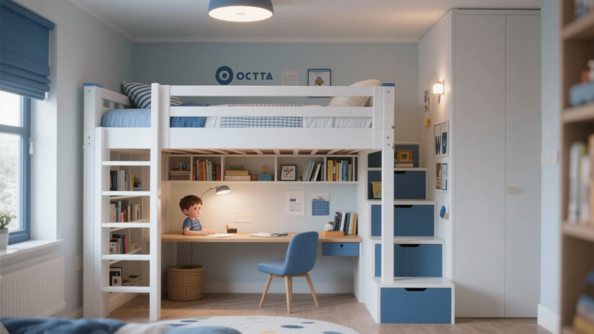 Loft Bed with Study Zone Underneath