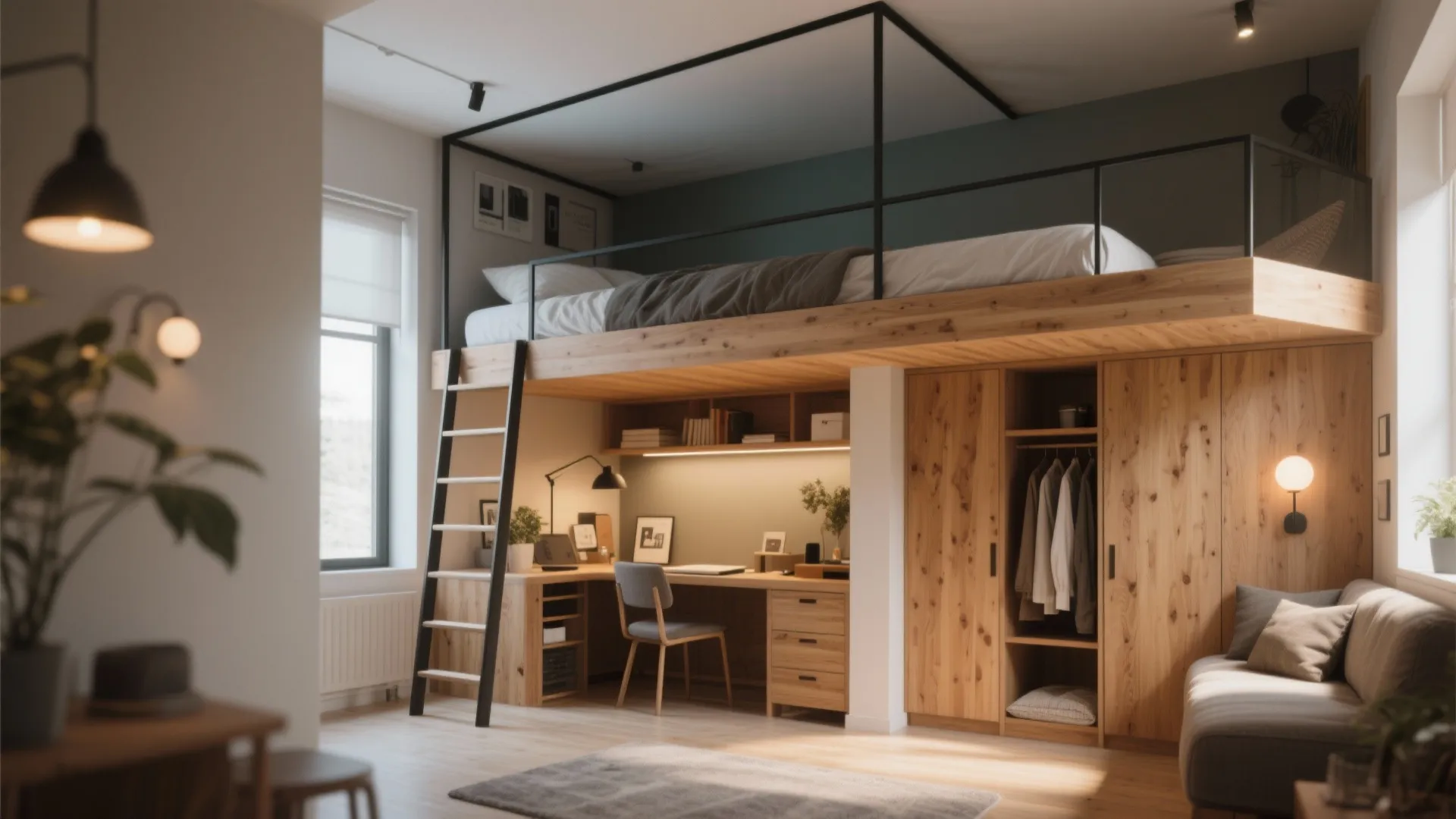 4. Loft beds and under-bed zones for dual use