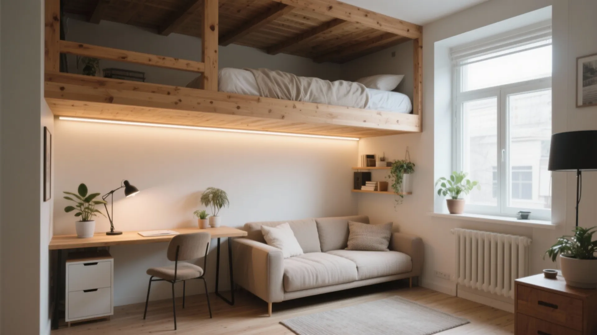 1. Loft Bed to Free Up Floor Space