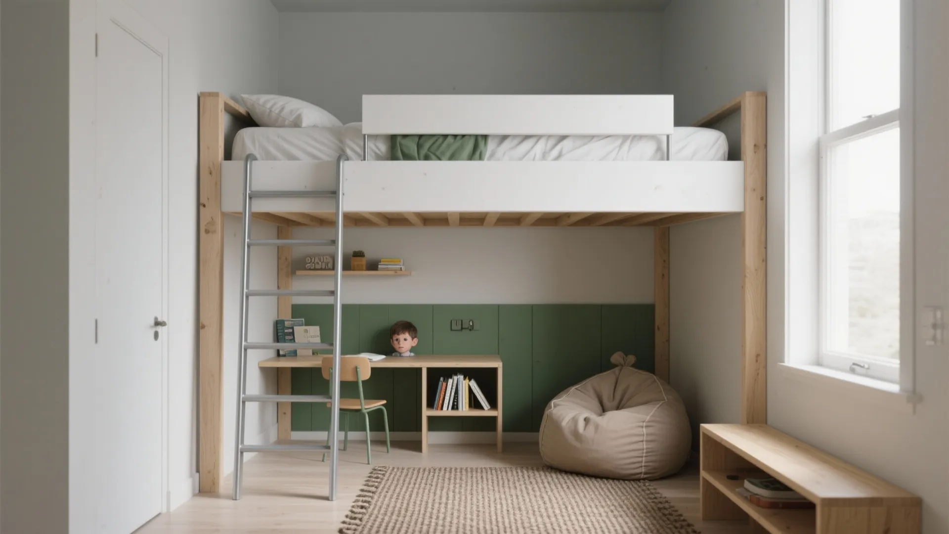 Tips 1: Go vertical with a loft bed + under-zone