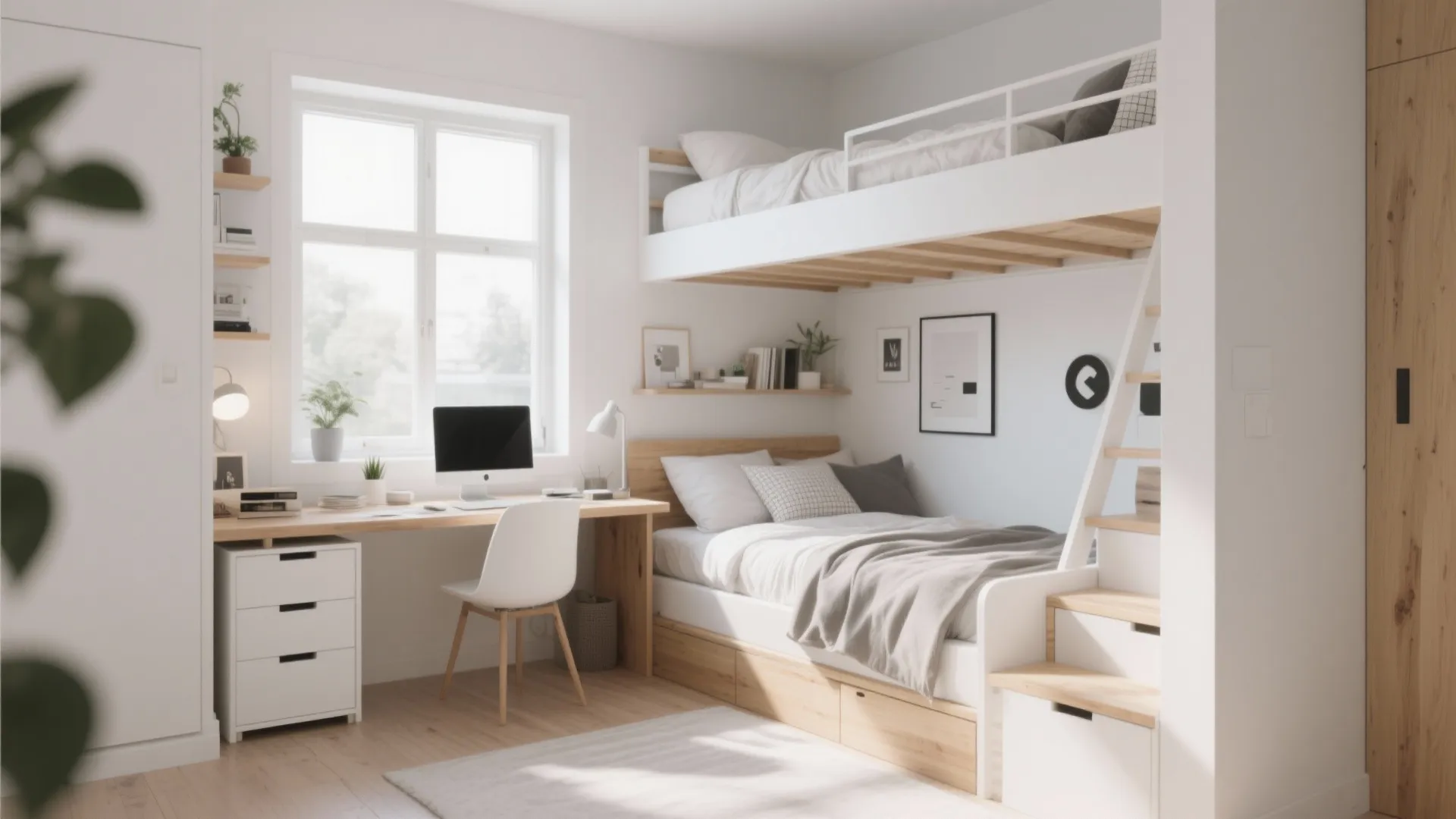 2. Loft bed to reclaim floor space