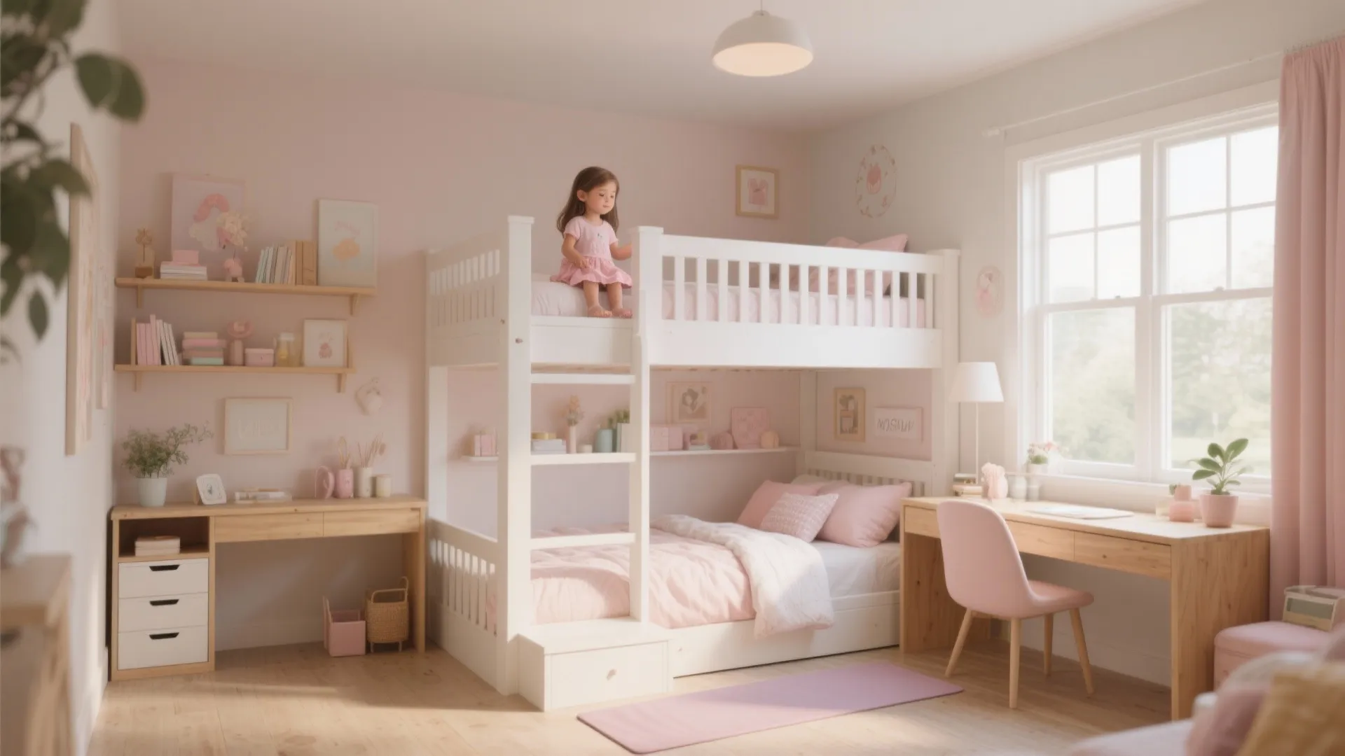 1. Loft Bed with a Cozy Work Space Underneath