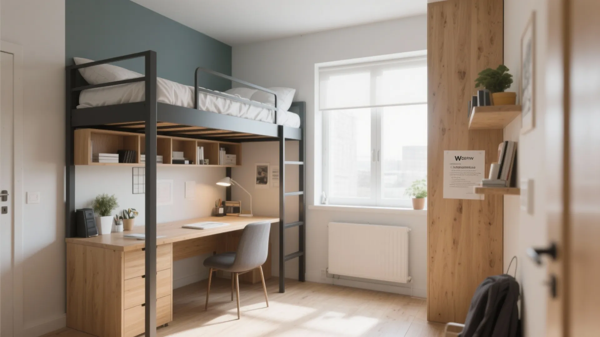 7. Loft Bed with Work Zone Below