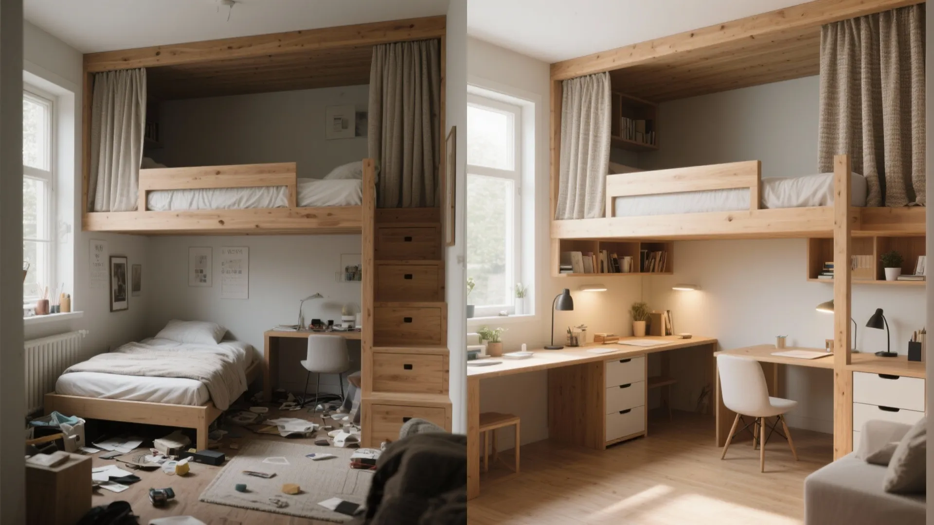 2. Loft Beds with Under-Seat Nooks