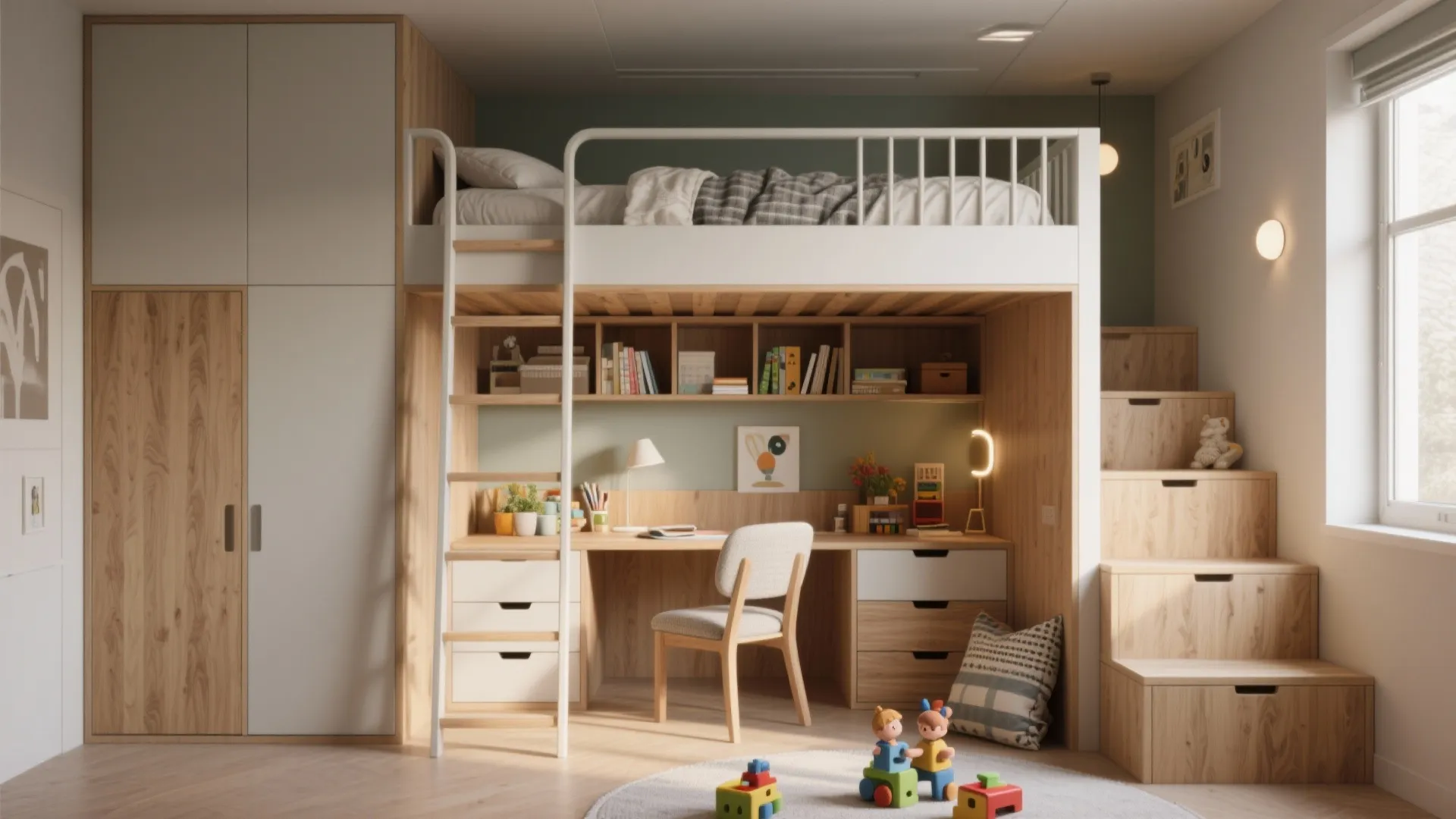 1. Stack up smartly: lofts and integrated bunks