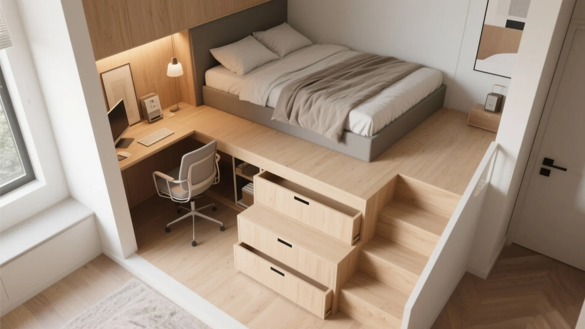 3. Use lofting and raised platforms to create zones