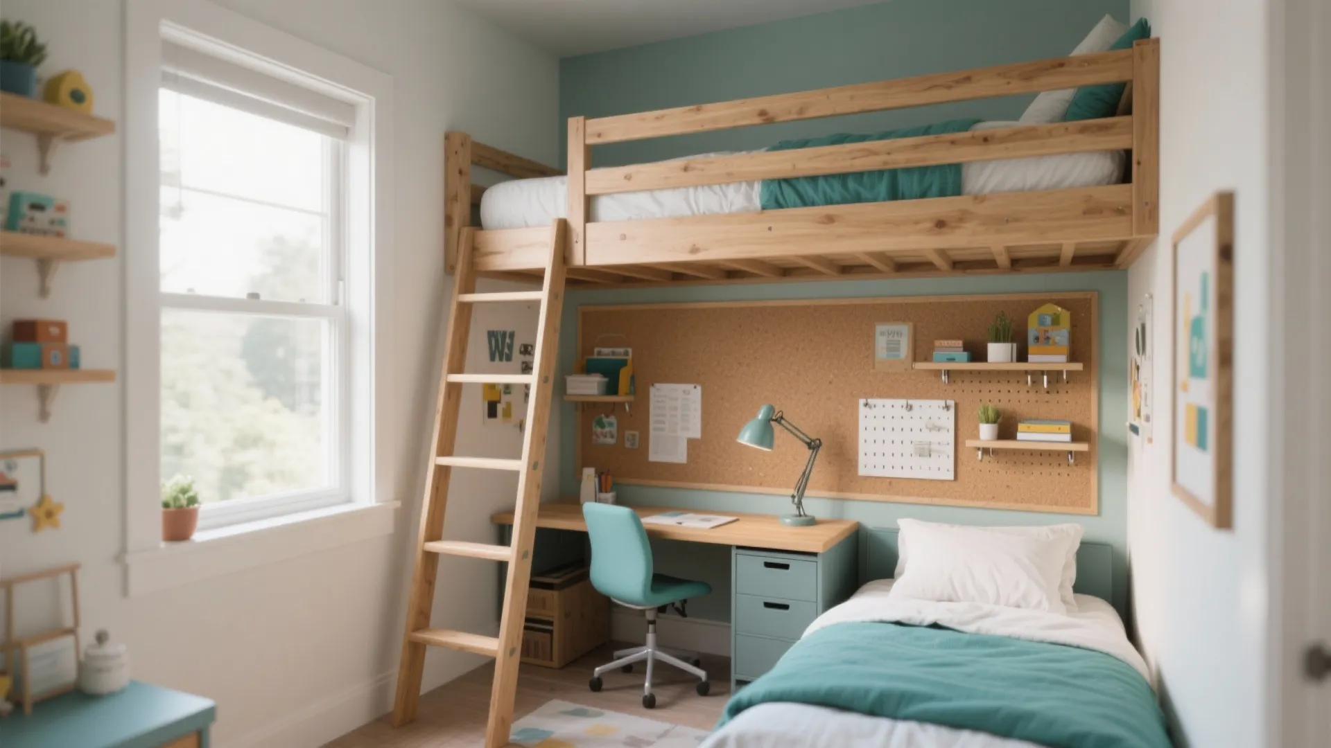 Loft Bed with Desk Underneath