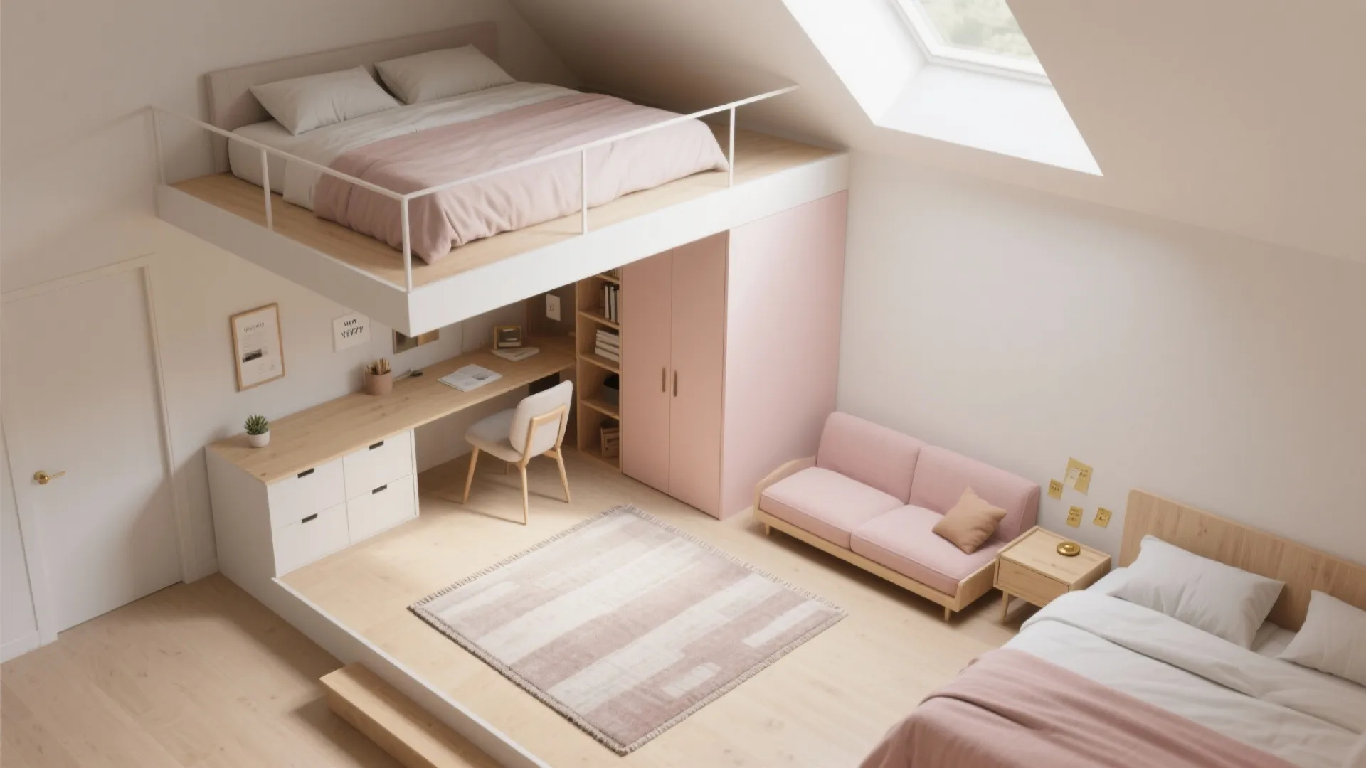 3) Lofted or Bunk Solutions: Study Below, Sleep Above