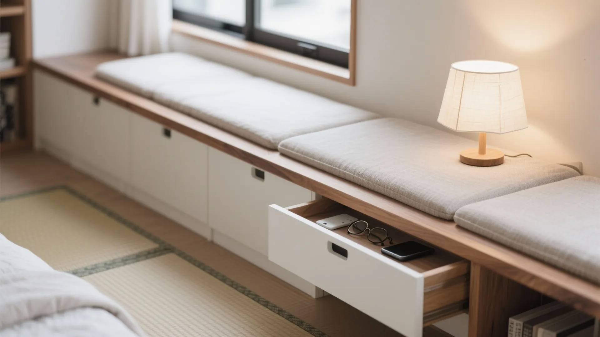 Tips 2: ロフト縁は“低い手すり＋柔らかい縁”で安心感を作る（収納技巧と日式風格の両立）