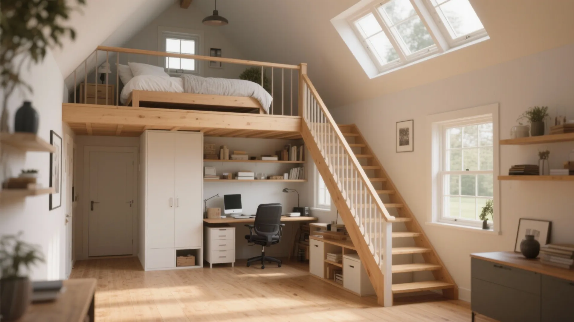 2. Lofted bedroom or mezzanine for extra floor area