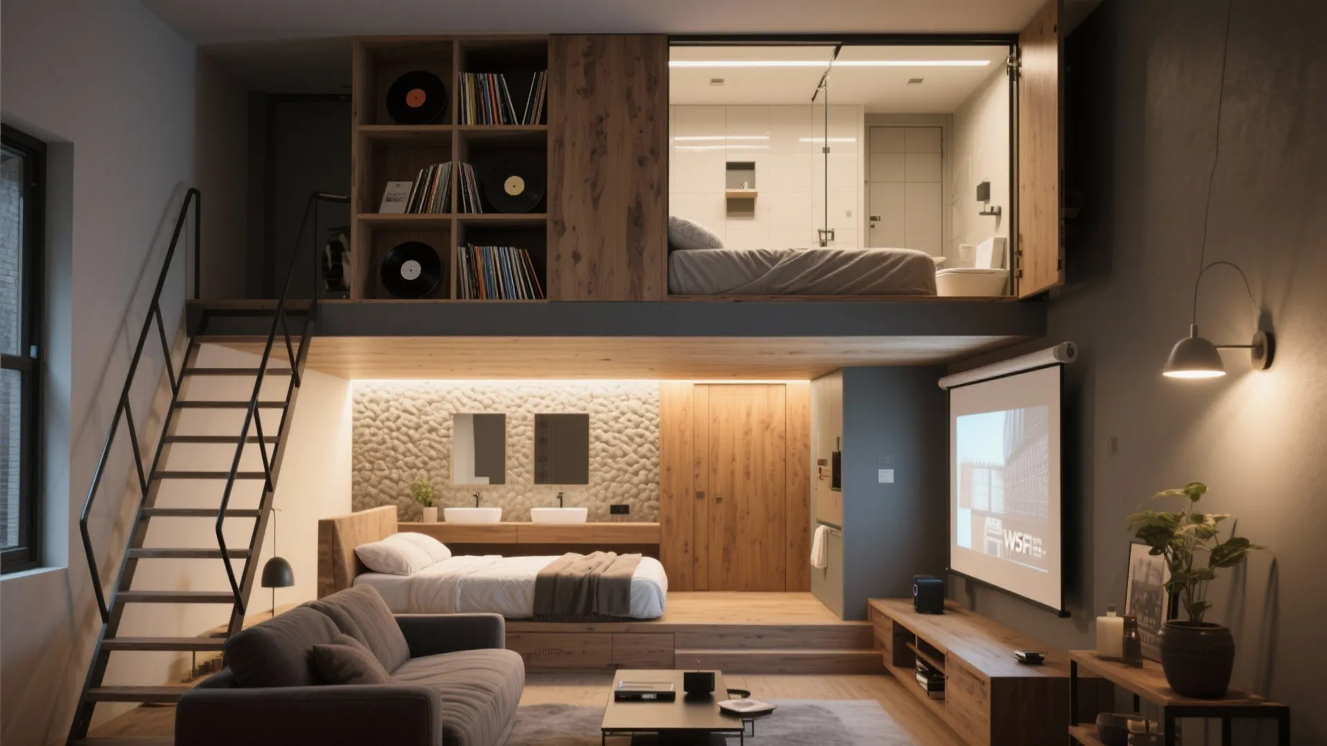 4. Lofted storage and Murphy beds for multipurpose living