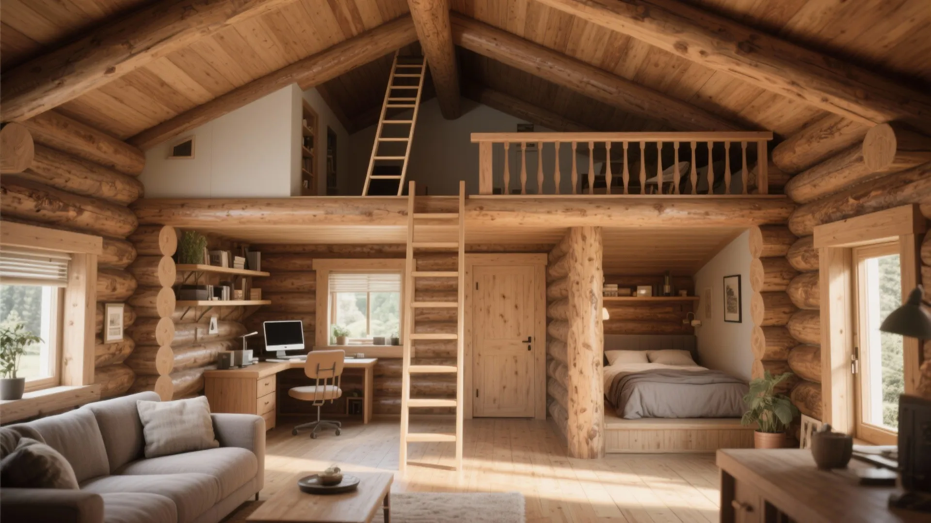 2. Lofted Sleeping or Work Nooks