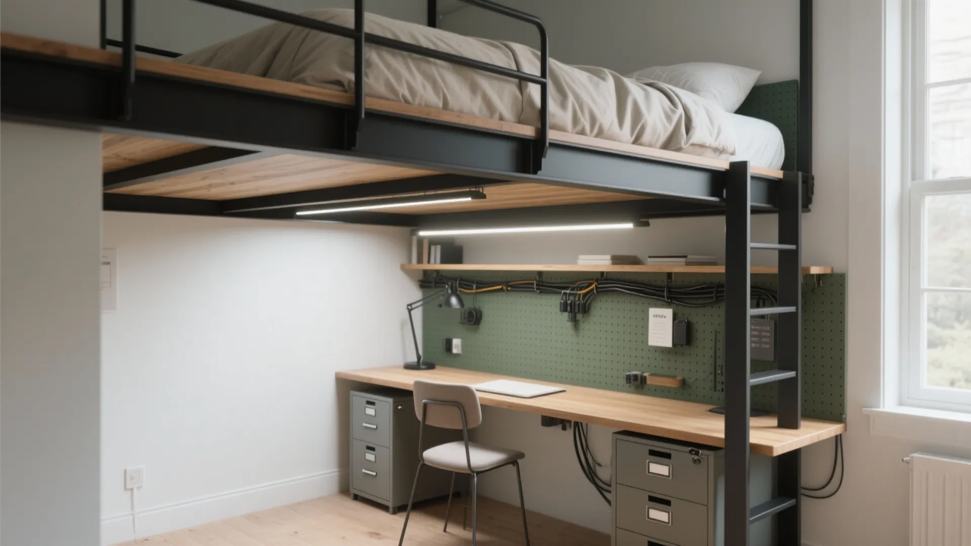 Loft Bed Over the Workstation