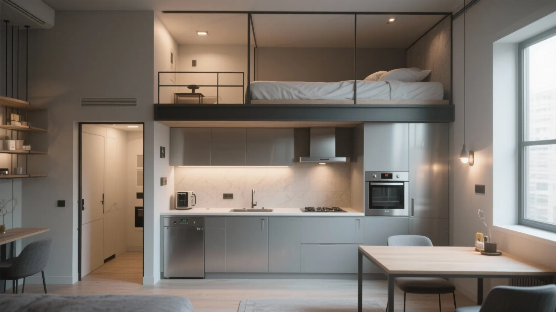 3. Studio Integration: Loft Over Kitchenette