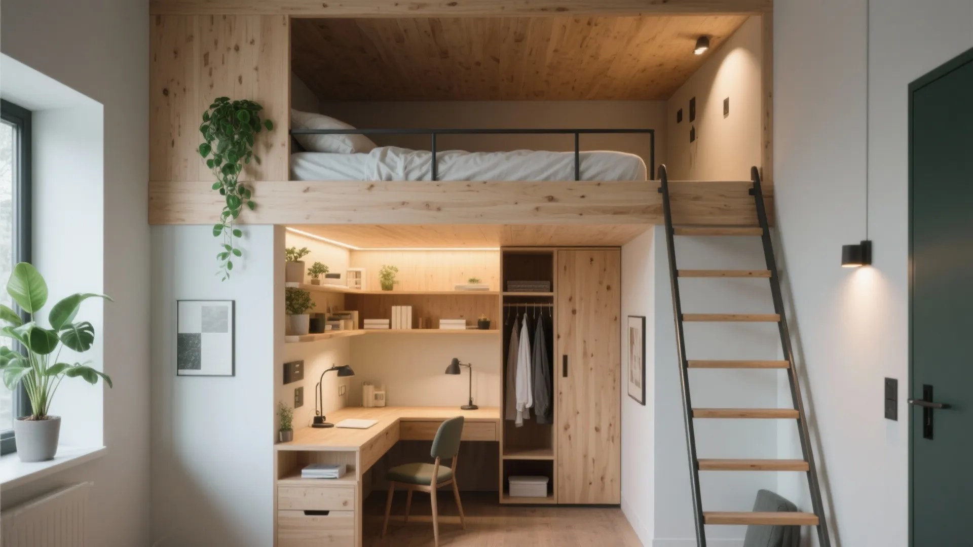 4. Loft or high platform with storage underneath