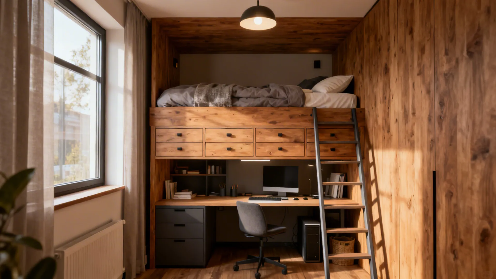 4. Lofted sleeping platform