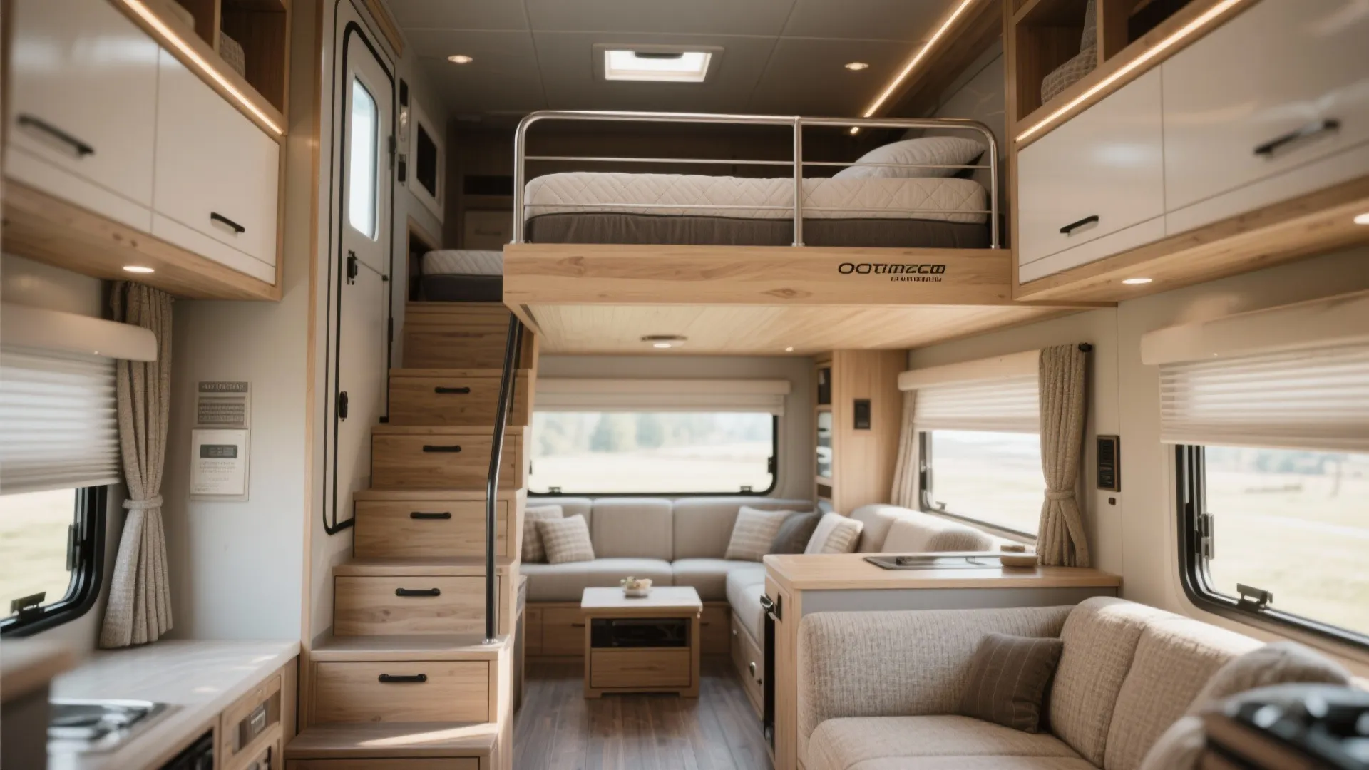 3. Loft-style sleeping above living area