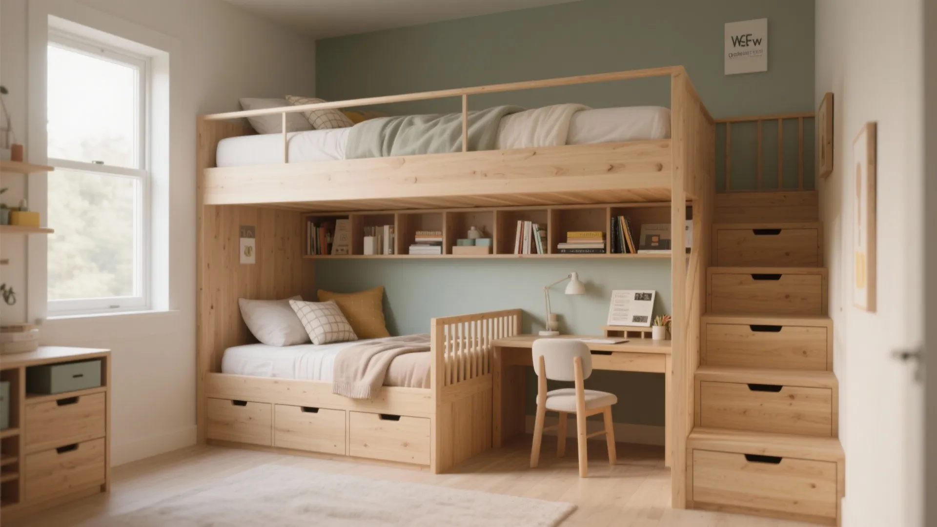 1. Loft Beds with Built-in Storage