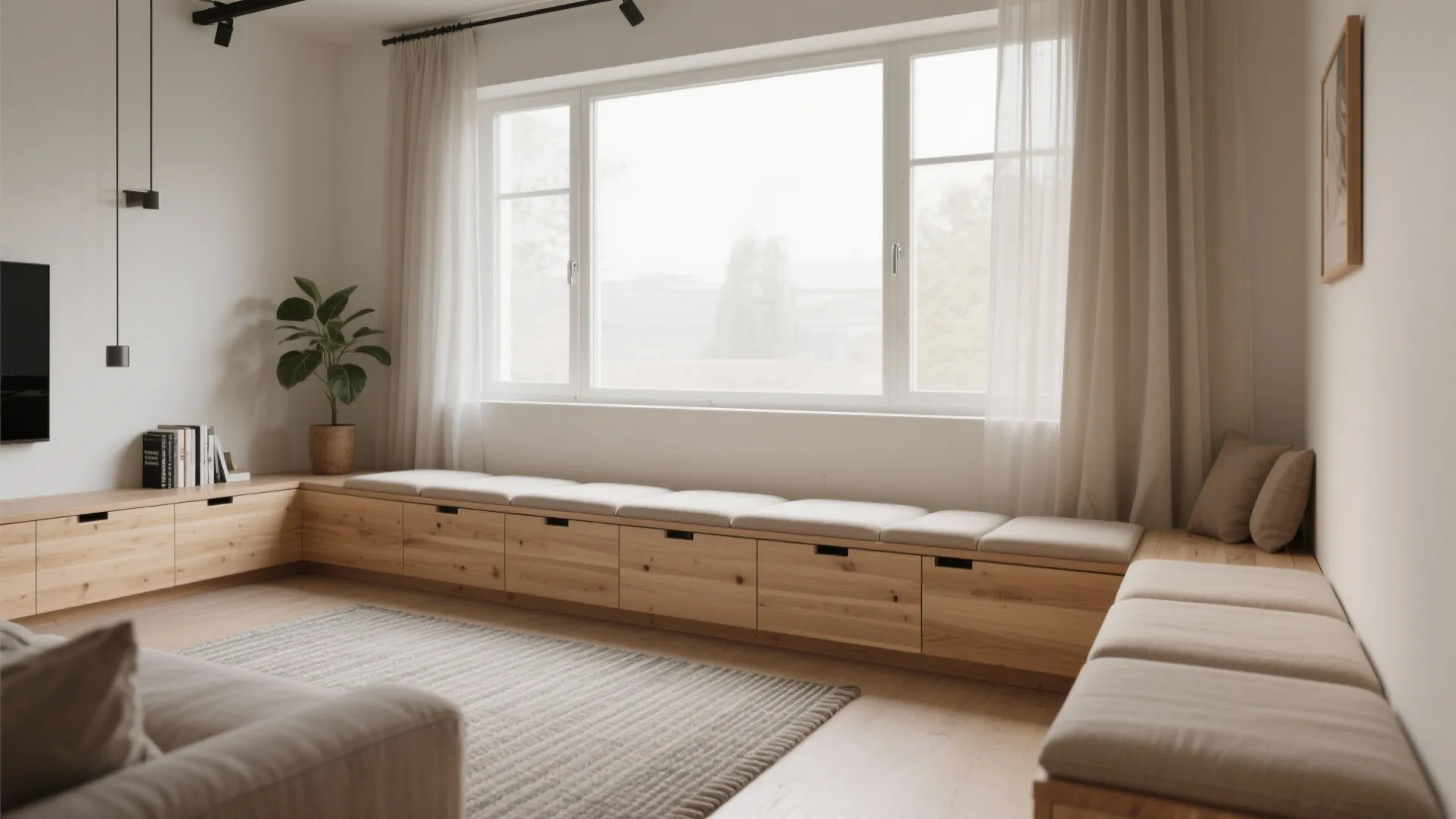 Minimalist storage that doubles as seating