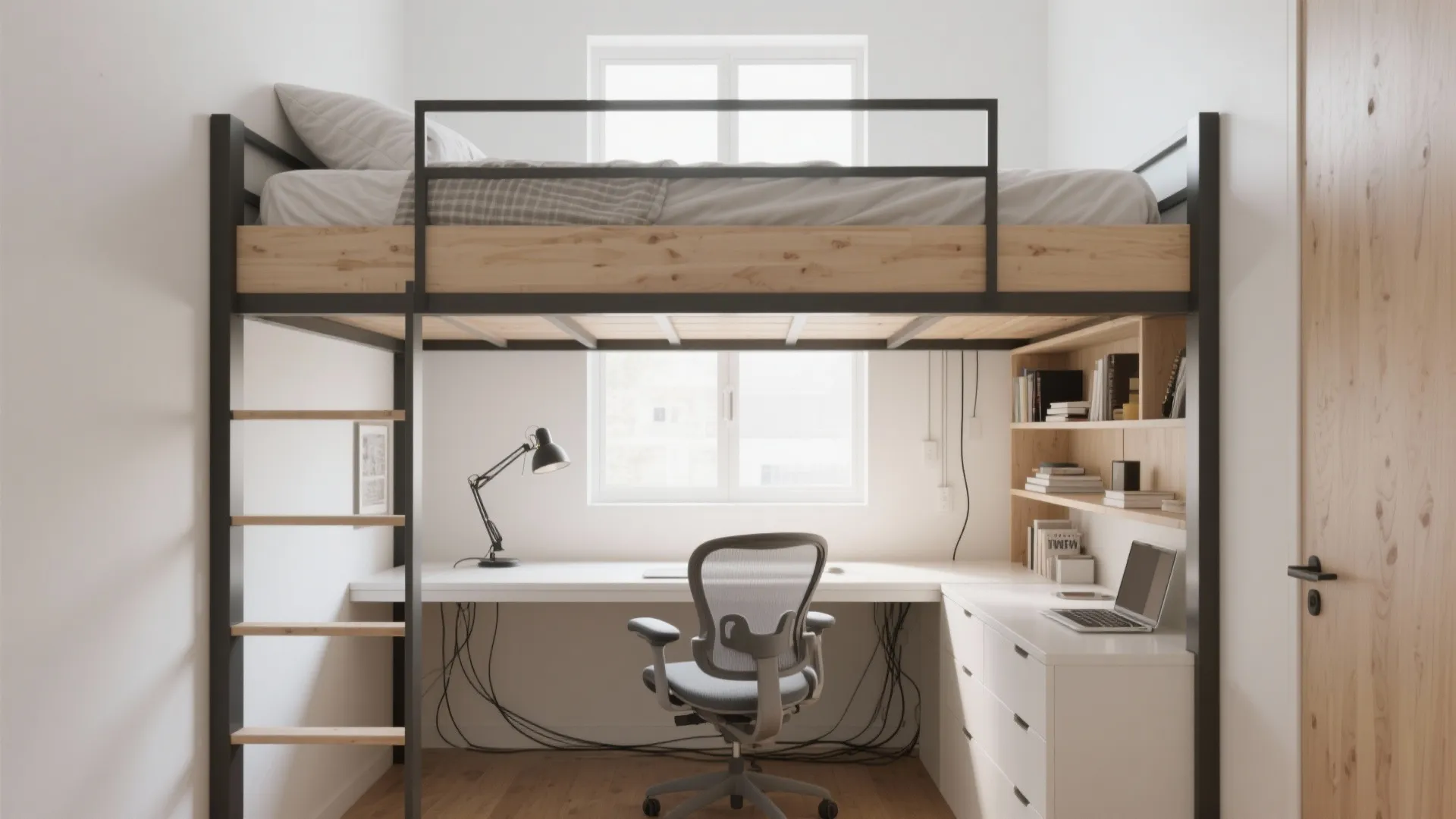 2. Loft bunk with a study nook underneath