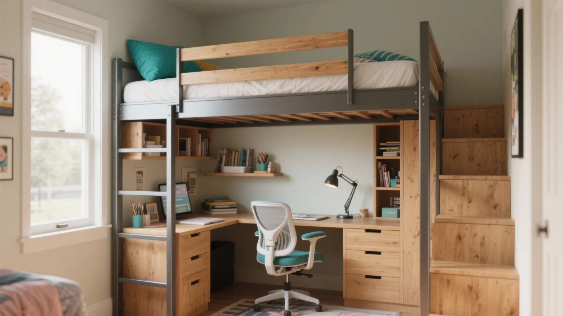 1. Loft Bed with Study Nook