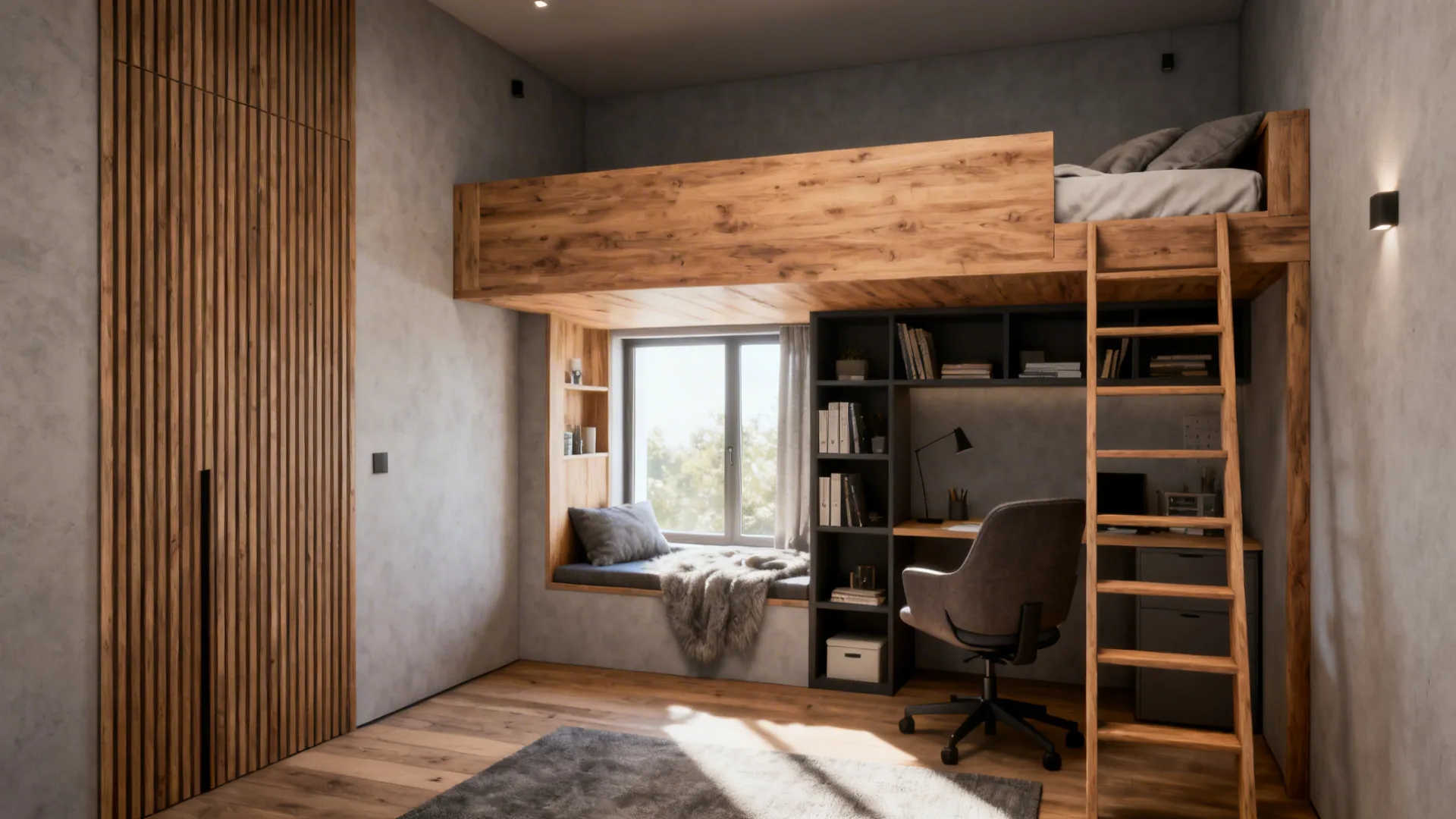 1. Loft bed with study nook