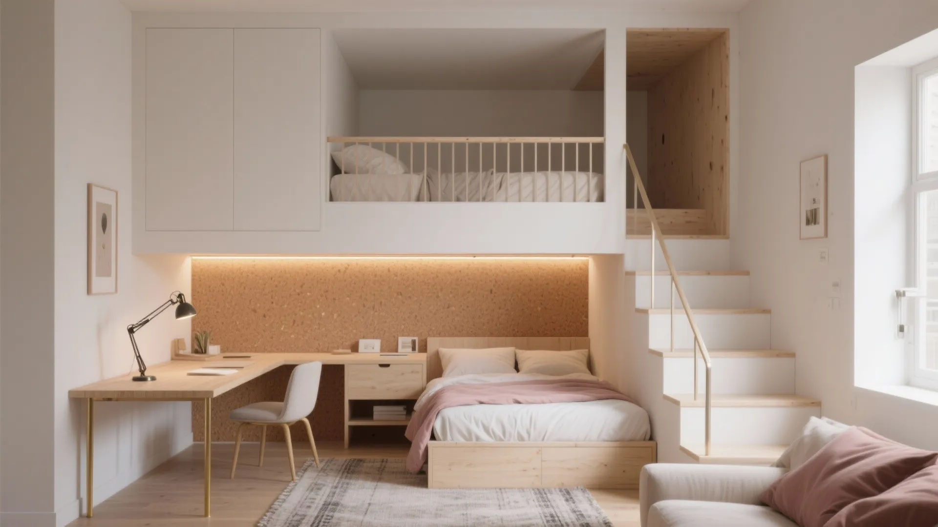 3) Lofted or Bunk Solutions: Study Below, Sleep Above